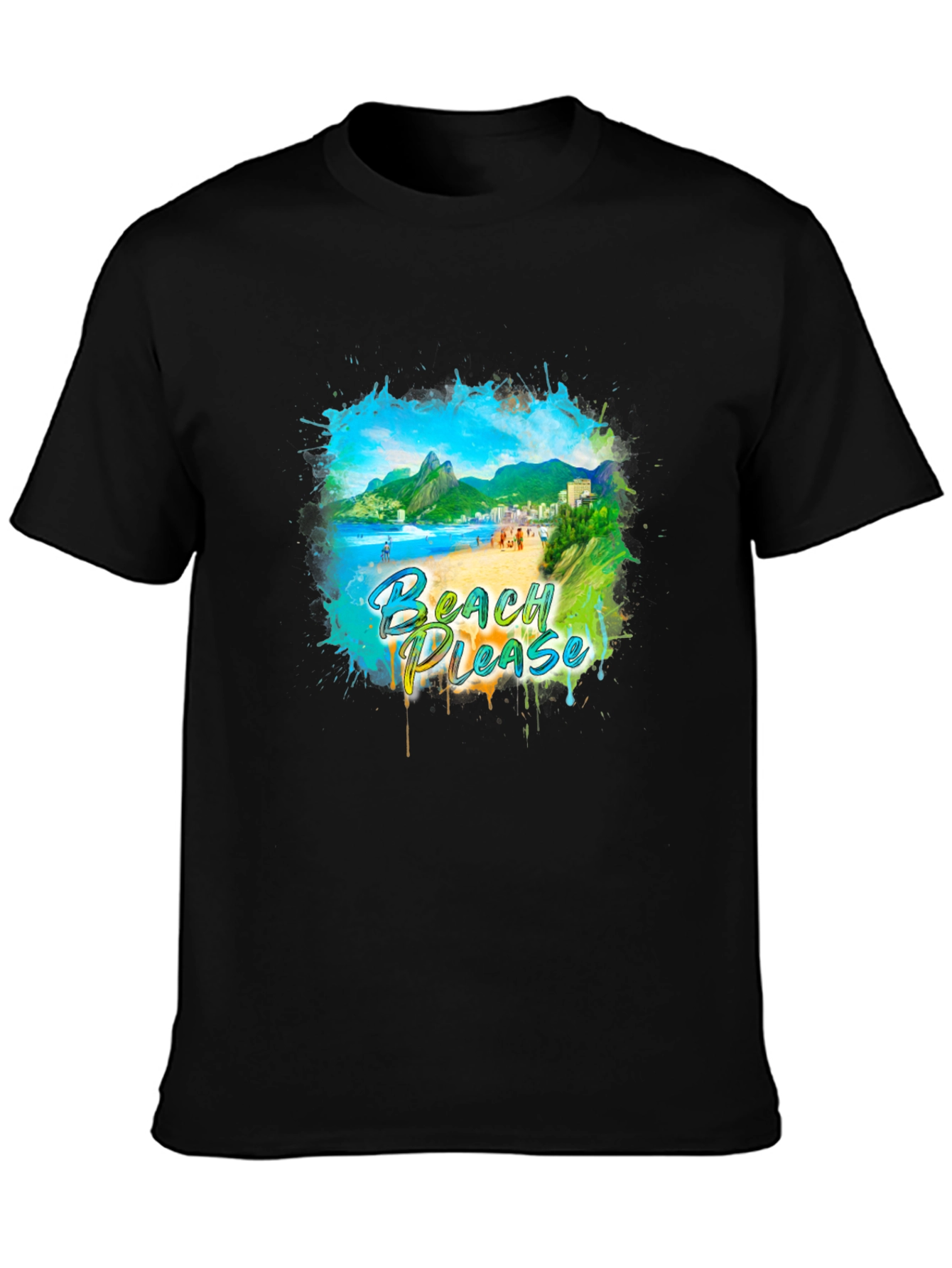 Black Beach Please Graphic Tee - Tropical Vibes view 3