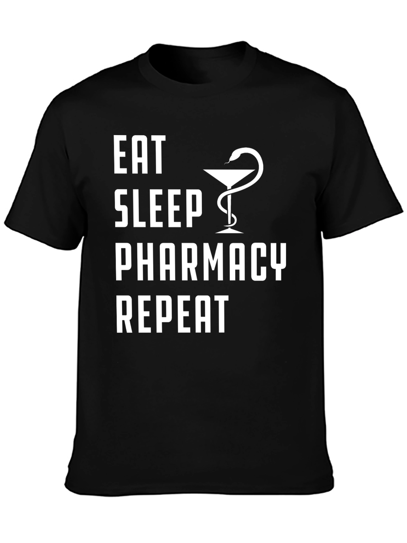 Black Eat Sleep Pharmacy Repeat T-Shirt view 3