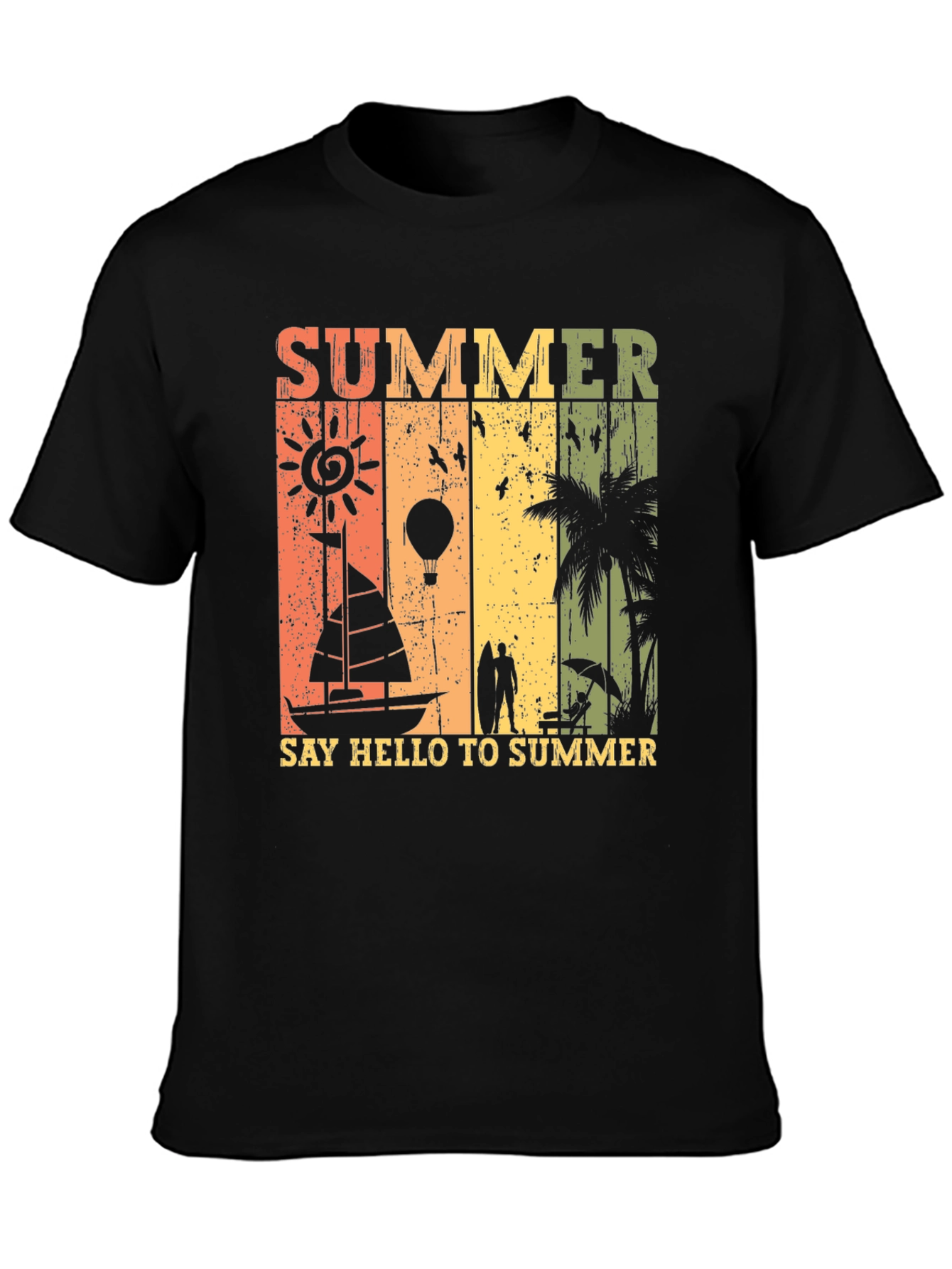 Black Summer Vacation T-Shirt: Beach Vibes Tee view 3