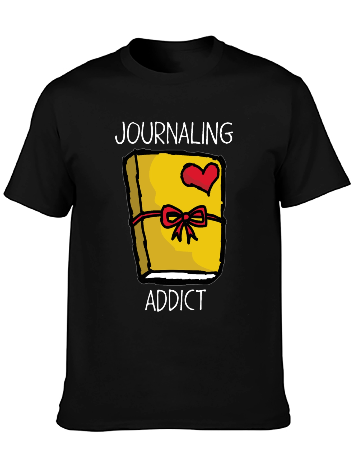 Black Journaling Addict Graphic Tee - Novelty Journal Lover Shirt view 3