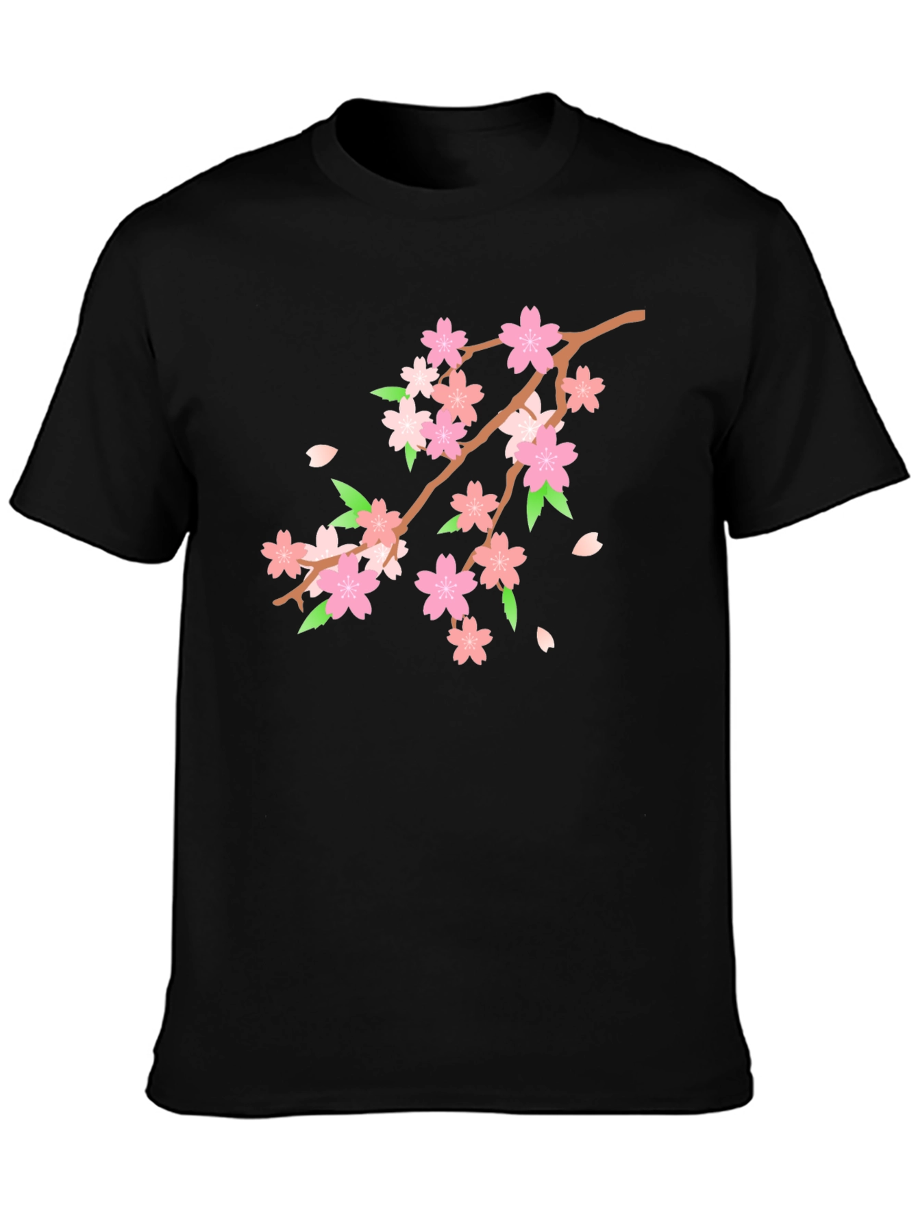 Black Cherry Blossom T-Shirt - Black Floral Tee view 3