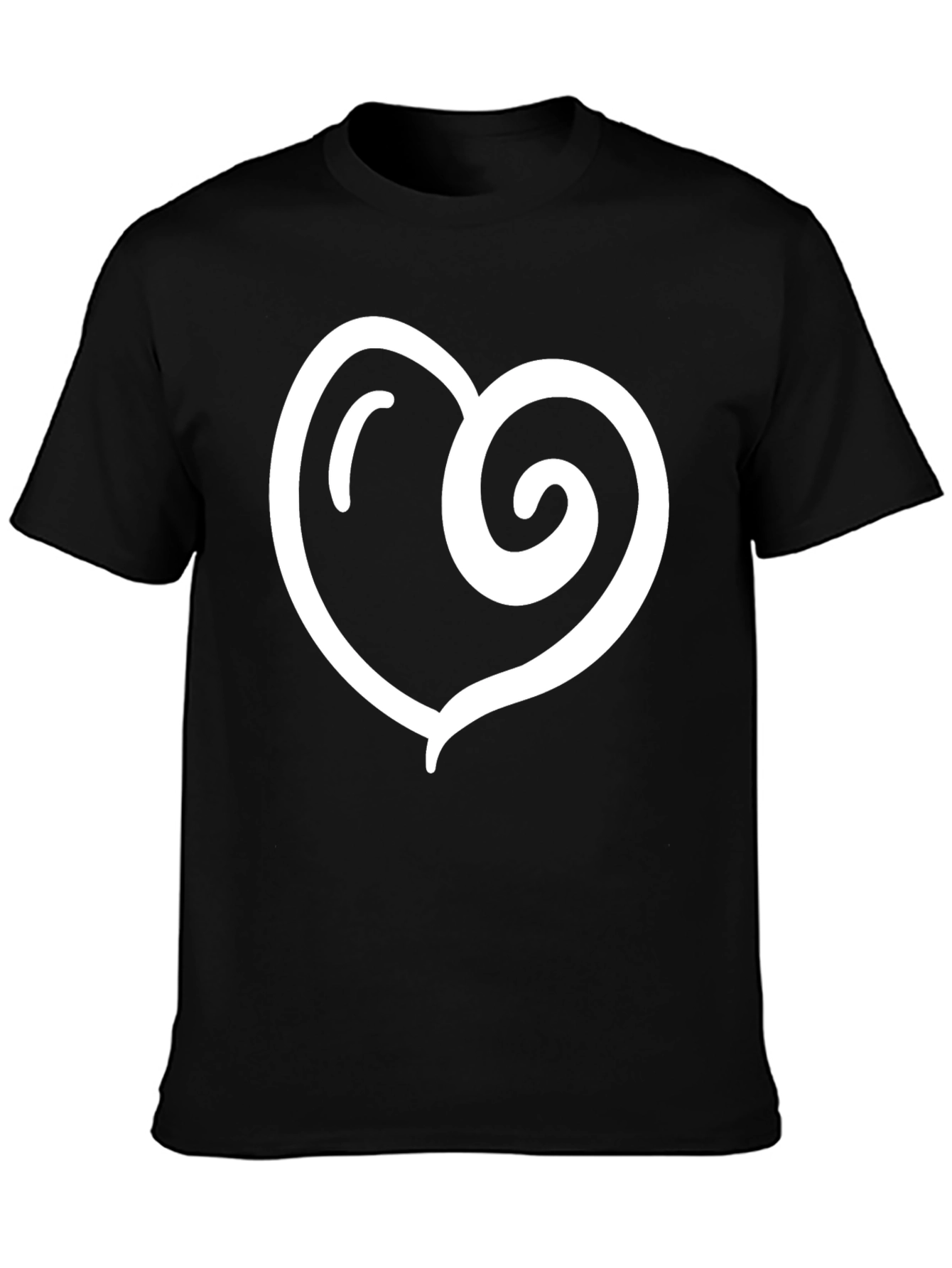 Black Heart Swirl Graphic Black T-Shirt view 3