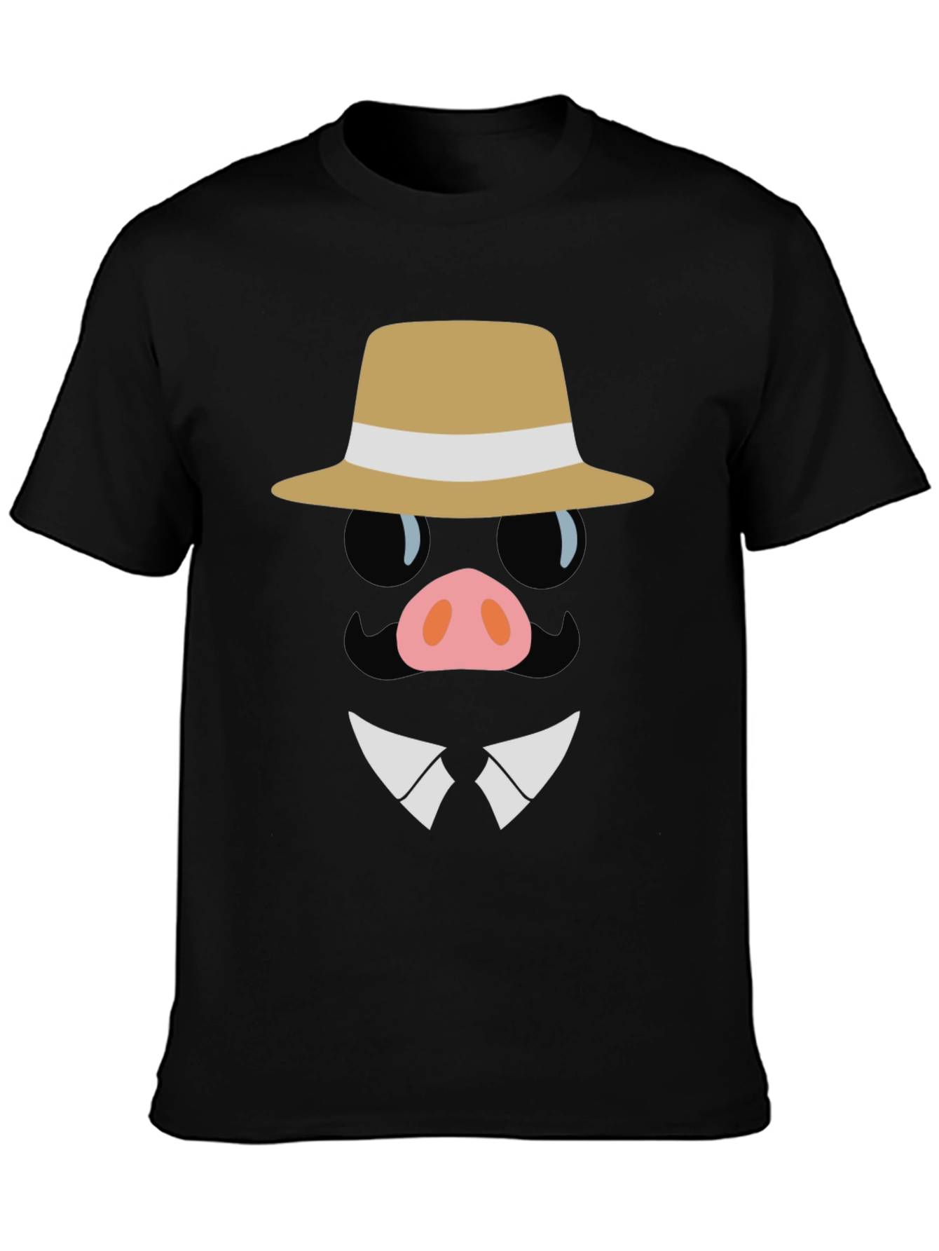 Black Funny Pig Mafia T-Shirt view 3