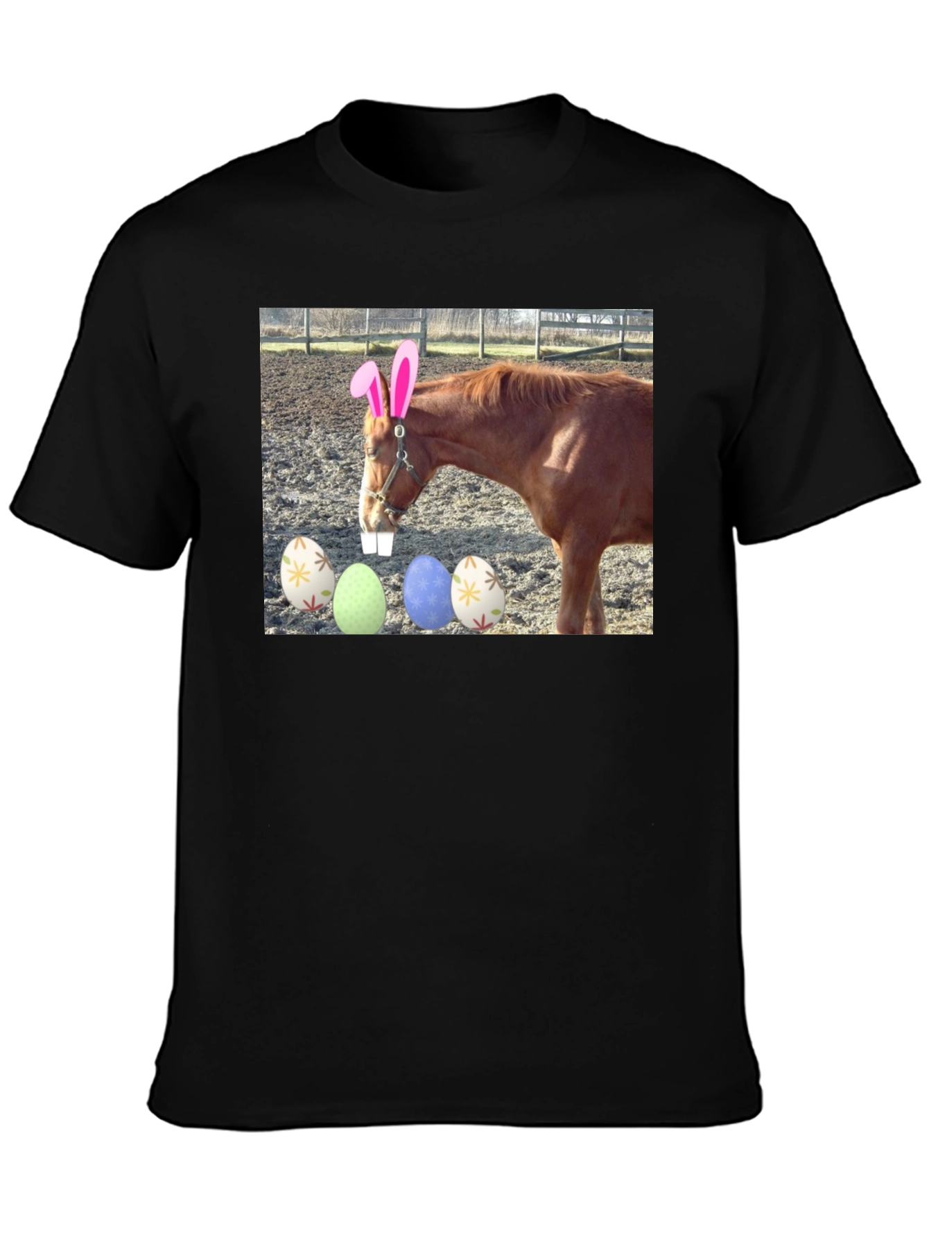 Black Easter Horse T-Shirt view 3