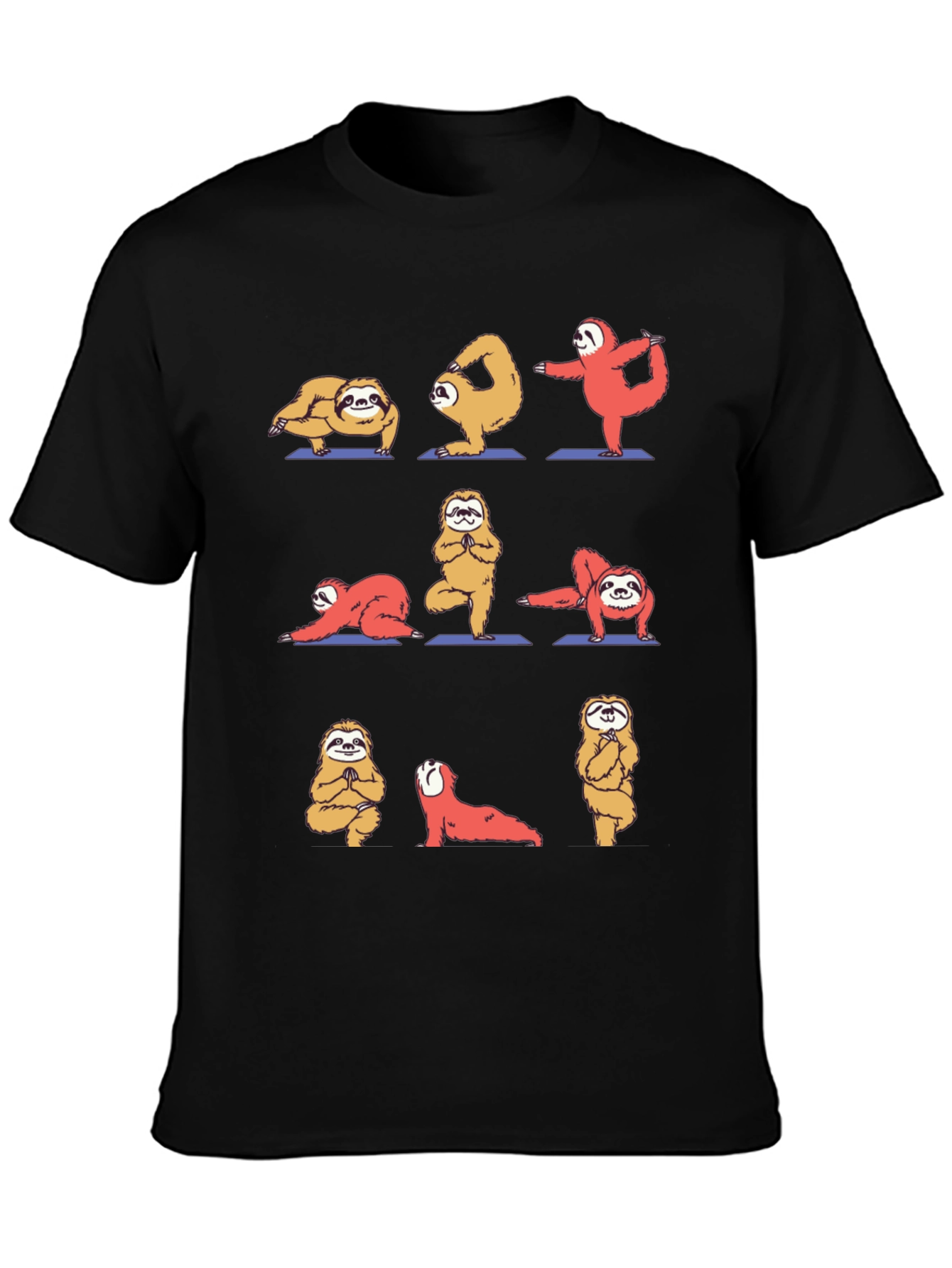 Black Yoga Sloth Graphic Tee view 3