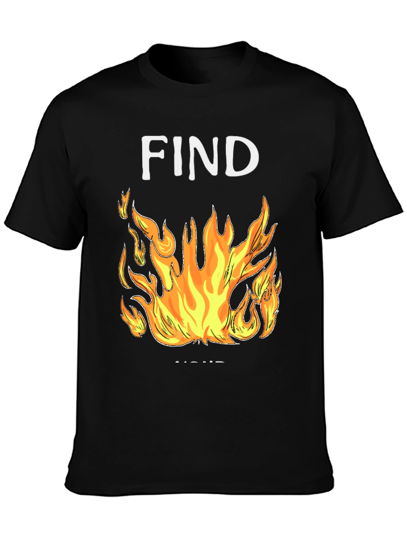 Black Find Your Fire Graphic Tee - Black Cotton Blend Shirt view 3