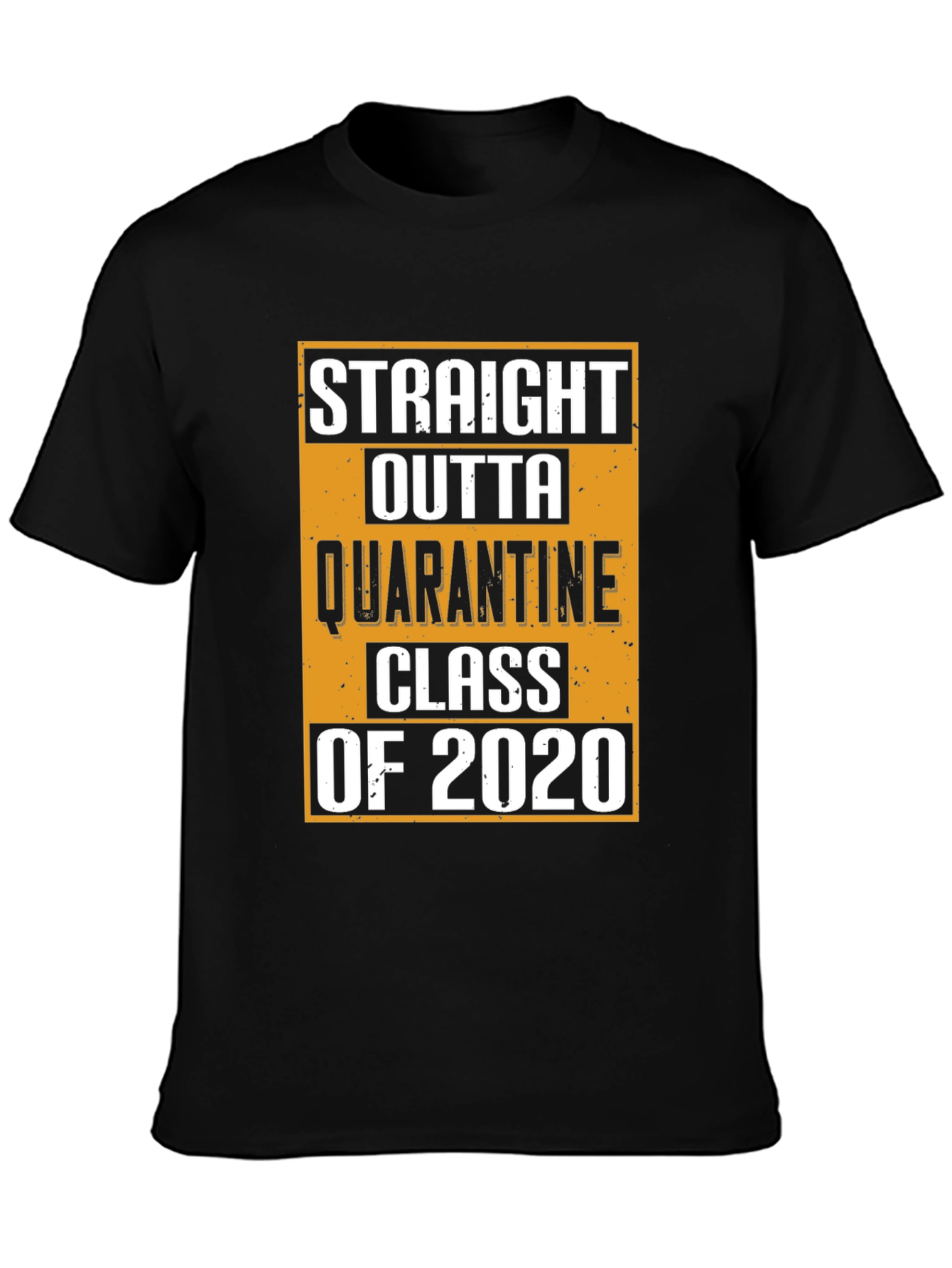 Black Straight Outta Quarantine Class of 2020 T-Shirt view 3