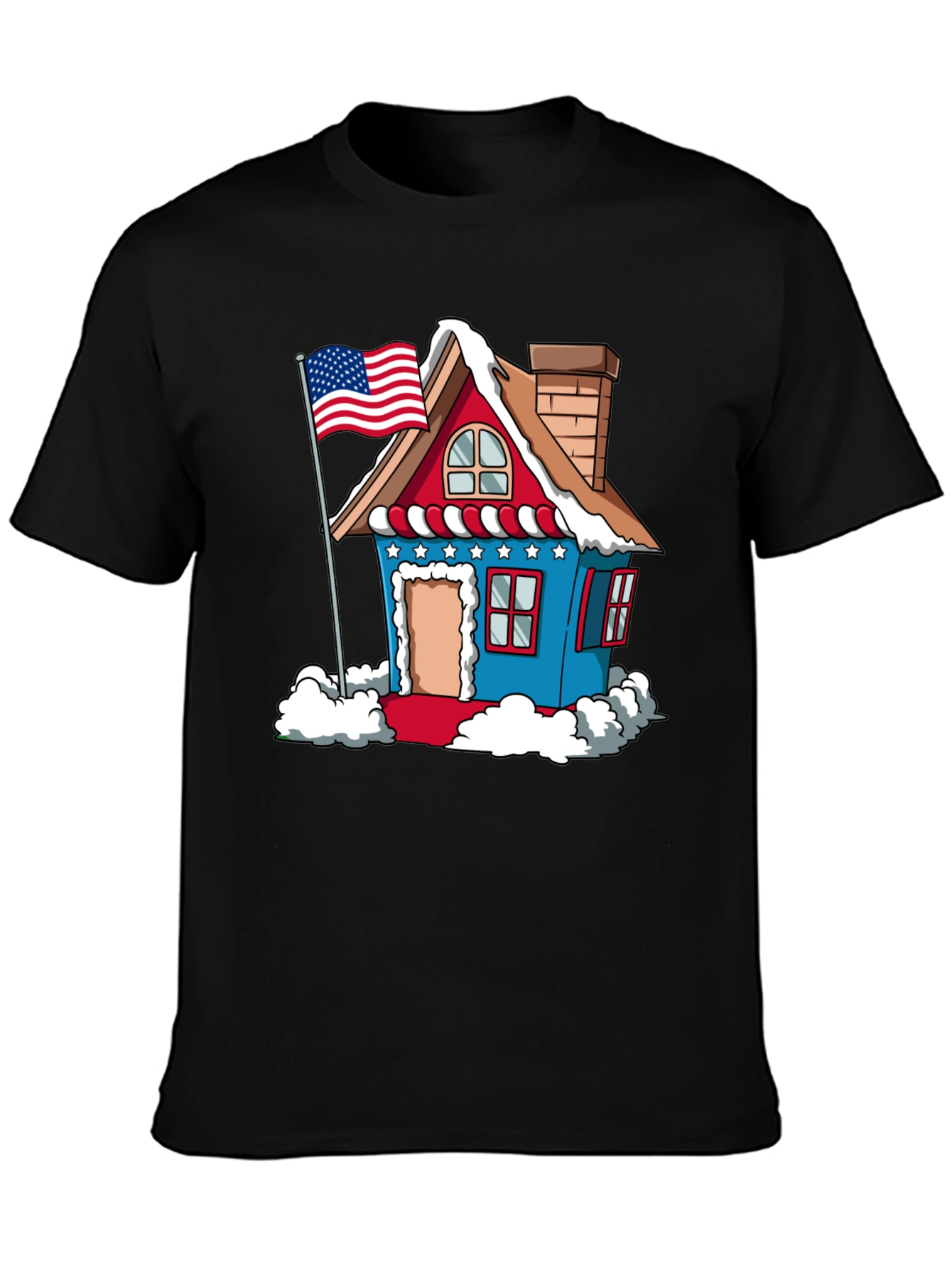 Black Patriotic House T-Shirt view 3