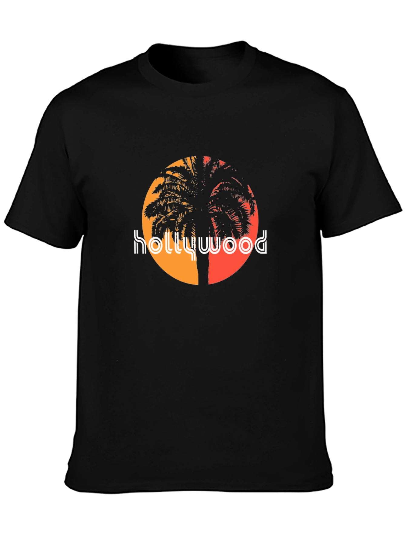 Black Hollywood Palm Tree Graphic Tee - Black T-Shirt view 3