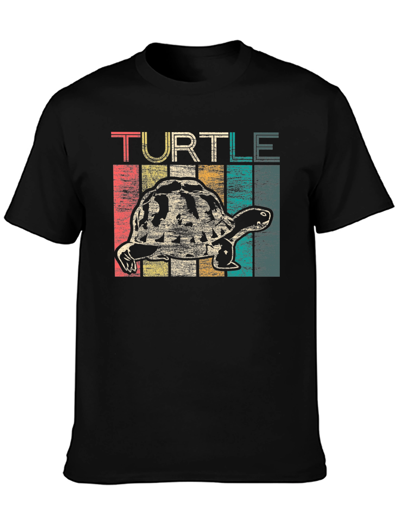 Black Retro Turtle Graphic T-Shirt - Vintage Style view 3