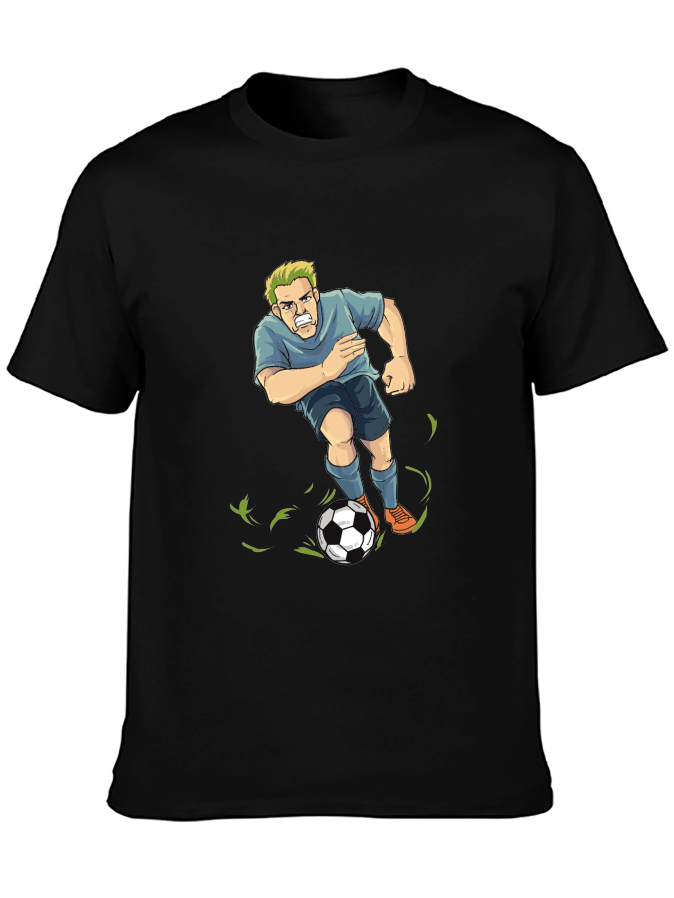 Black Soccer Player Graphic T-Shirt - Black view 3