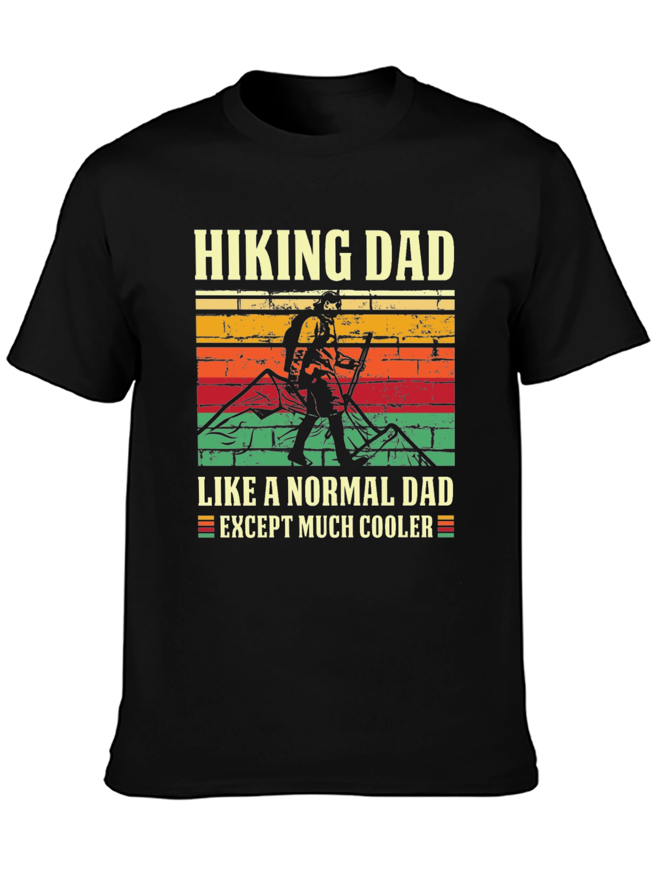 Black Hiking Dad T-Shirt - Cooler Than Normal! view 3