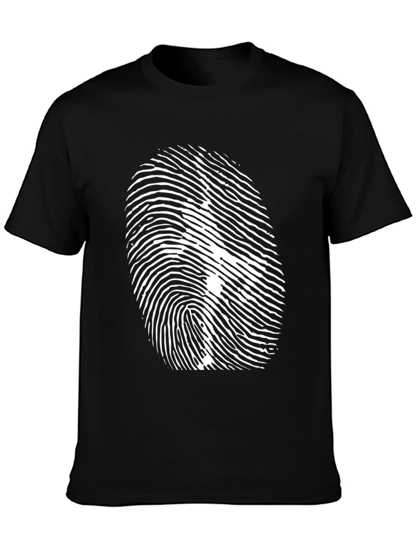 Black Fingerprint Graphic Black T-Shirt view 3