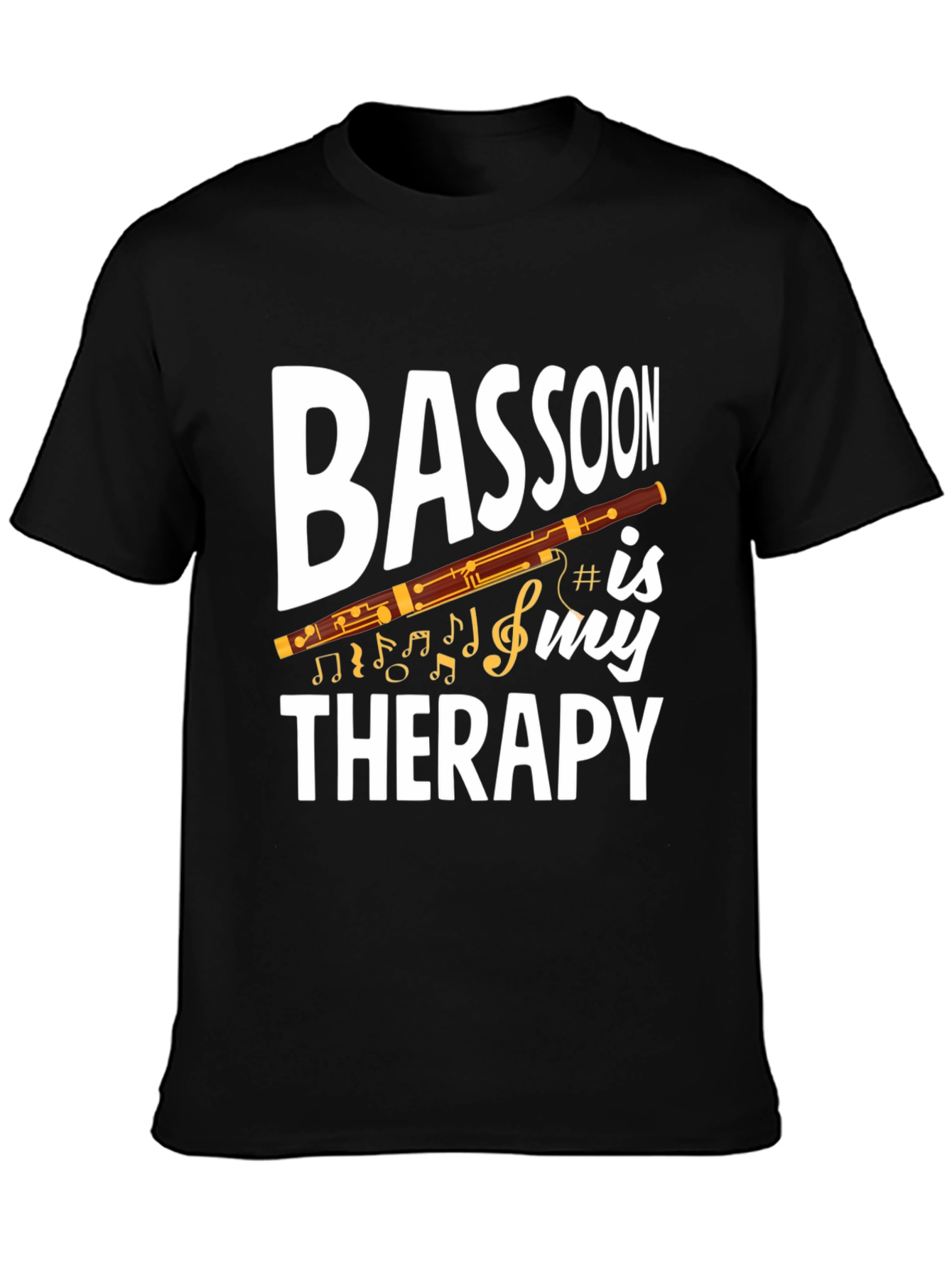 Black Bassoon Therapy Graphic Tee - Music Lover T-Shirt view 3