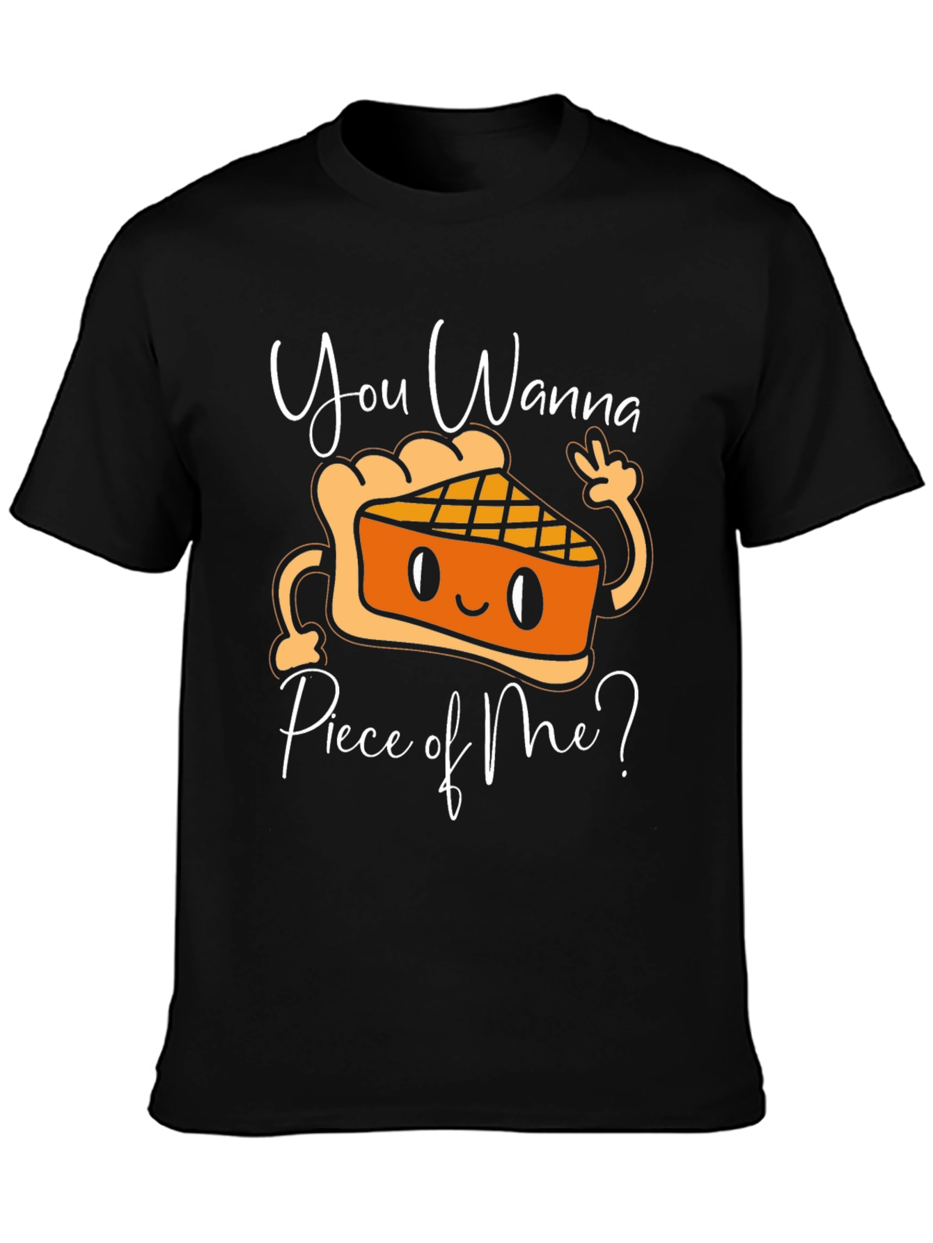 Black You Wanna Piece of Me T-Shirt, Pie Graphic Tee, Funny Thanksgiving Shirt view 3