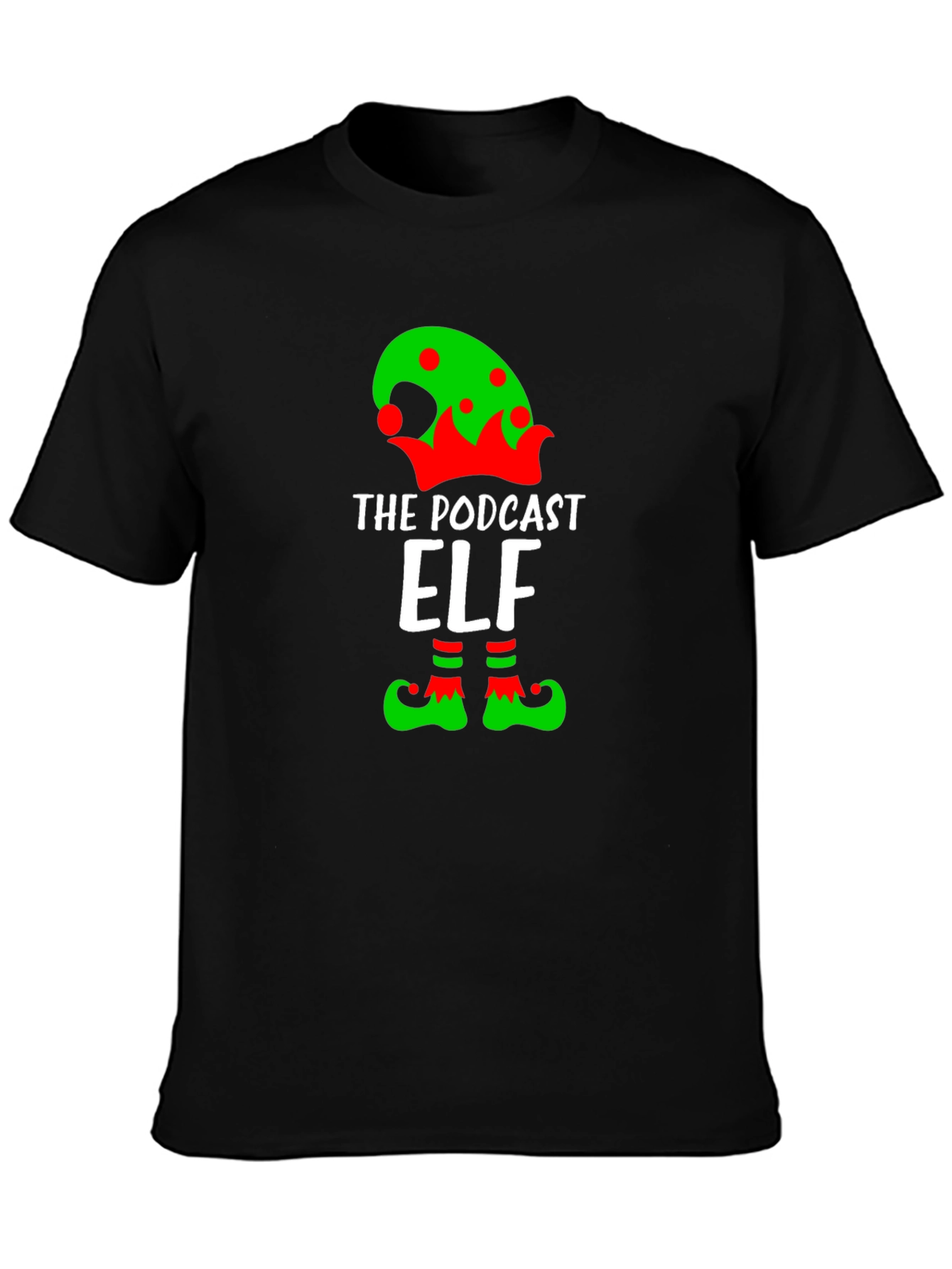 Black Podcast Elf Graphic T-Shirt view 3