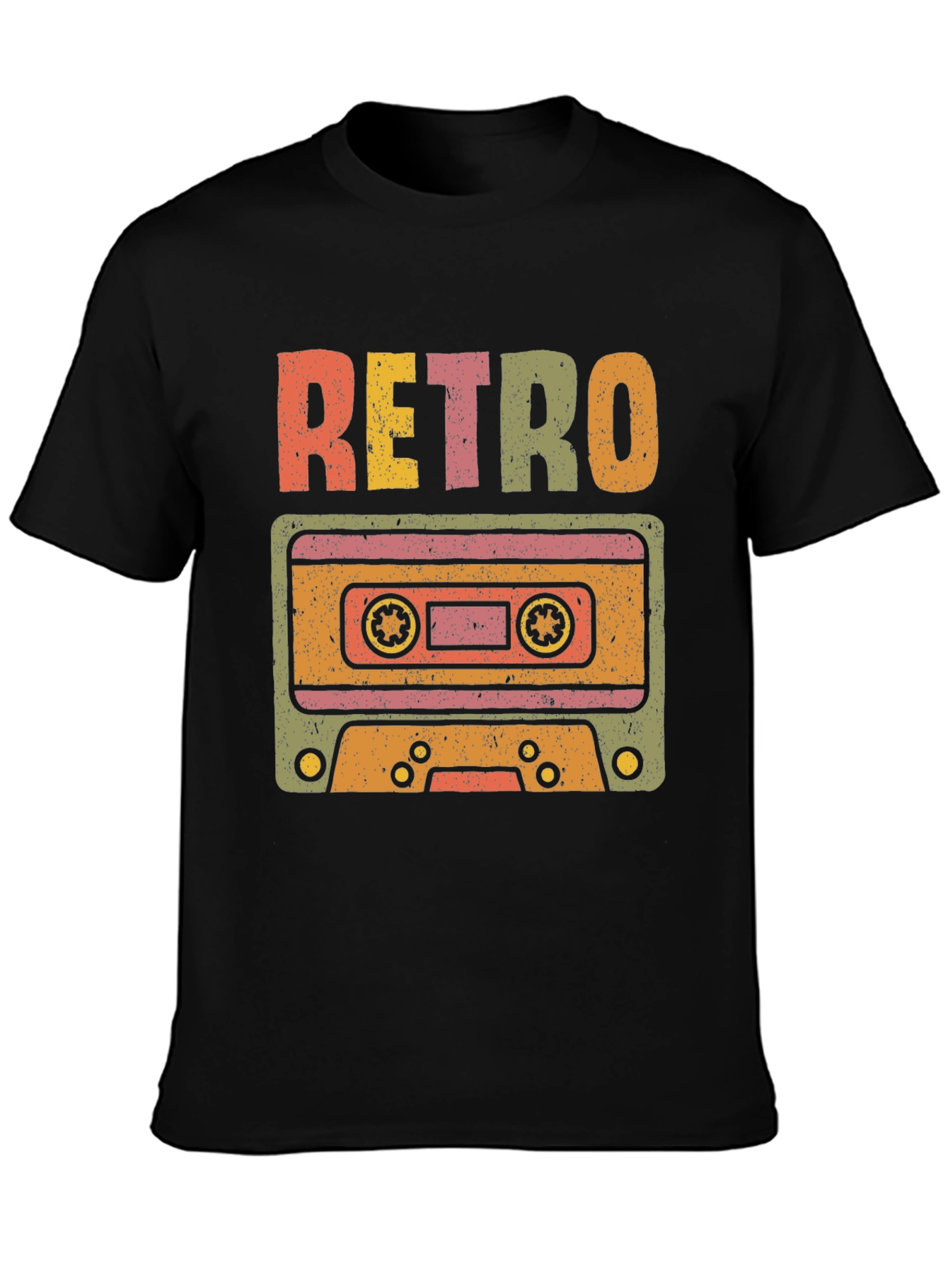 Black Retro Cassette Tape T-Shirt - Vintage Style view 3