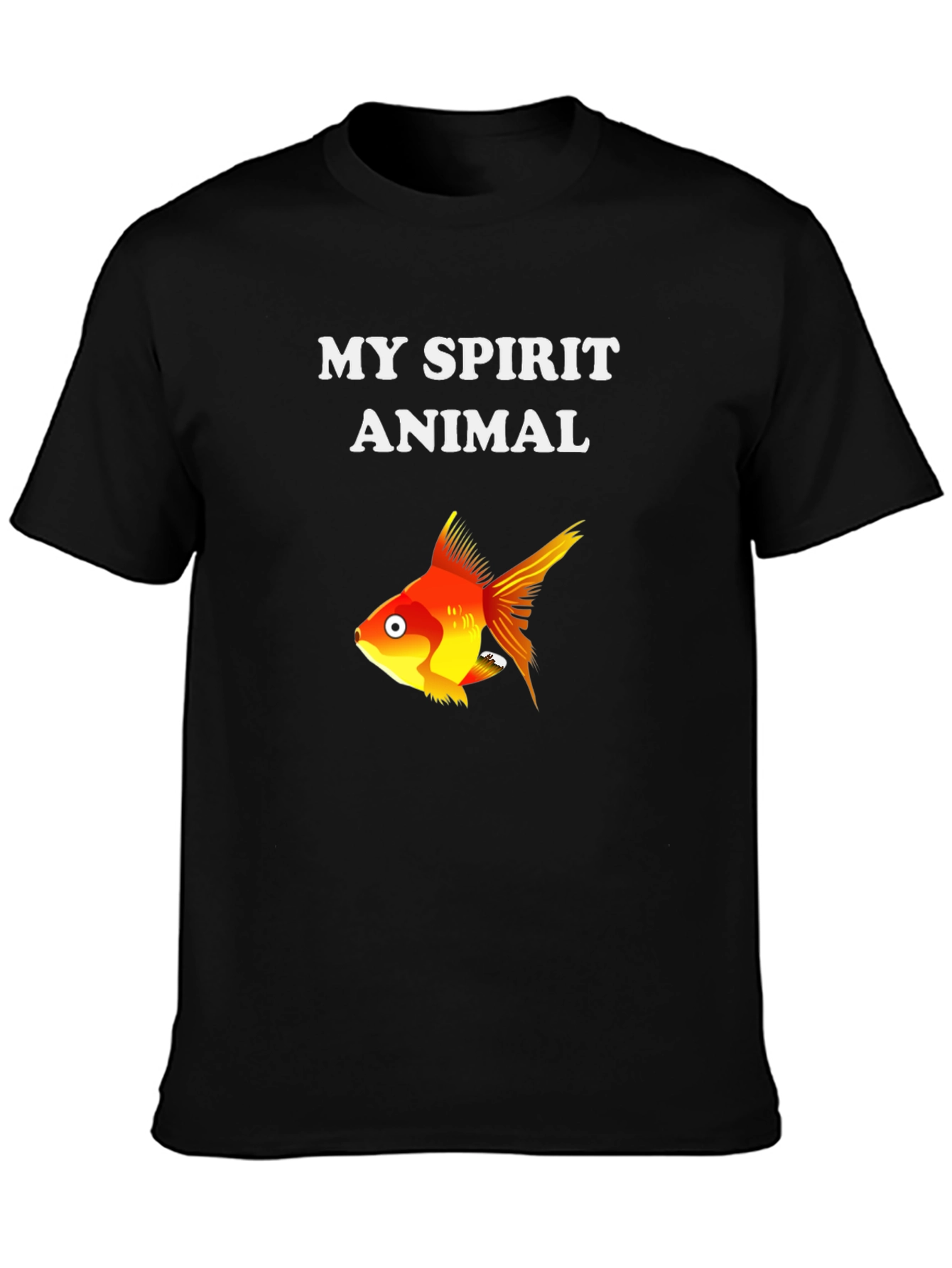 Black My Spirit Animal Goldfish Graphic Tee - Soft Cotton Blend view 3