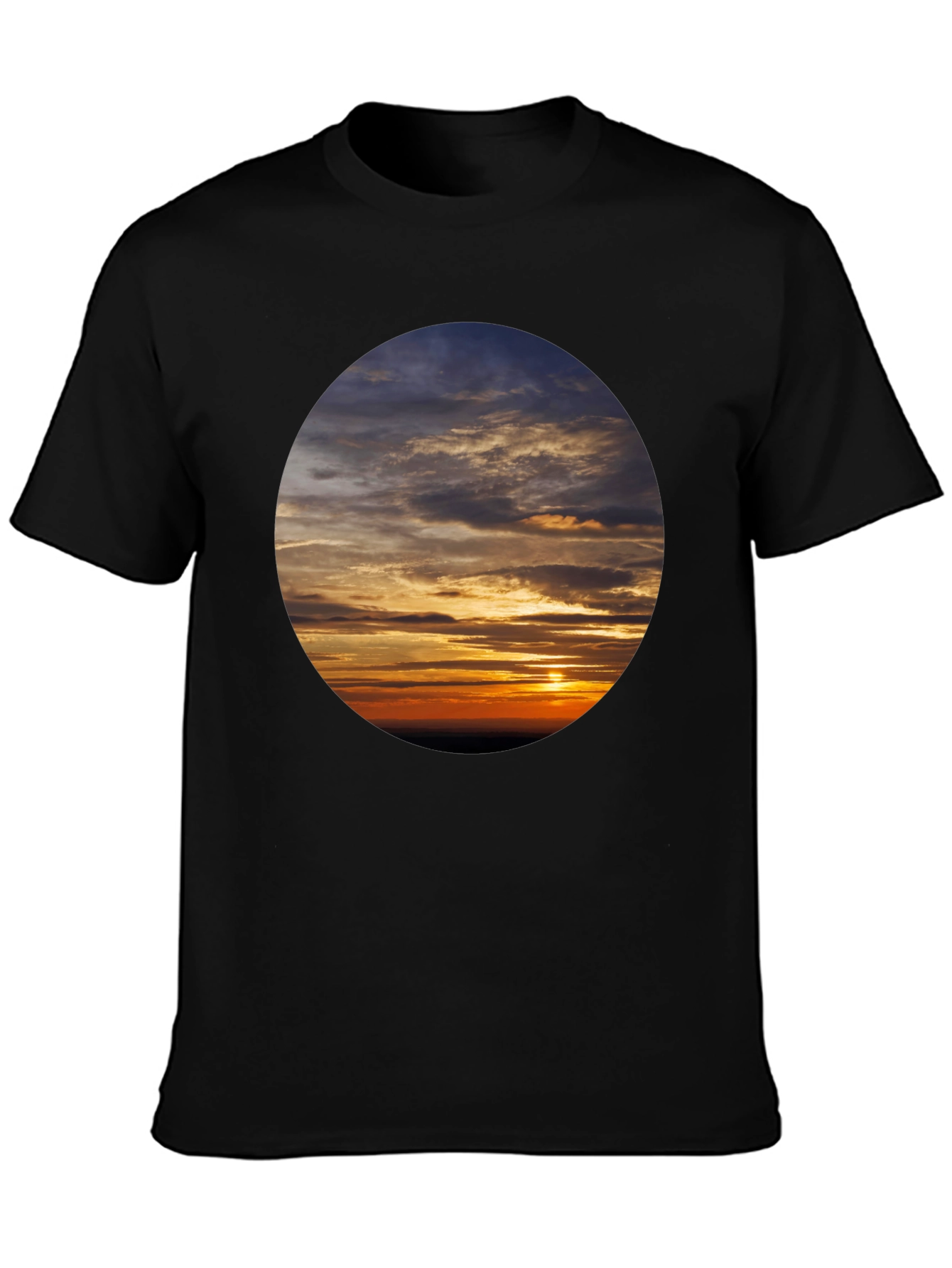 Black Sunset Sky Graphic Tee - Soft Cotton Casual Shirt view 3