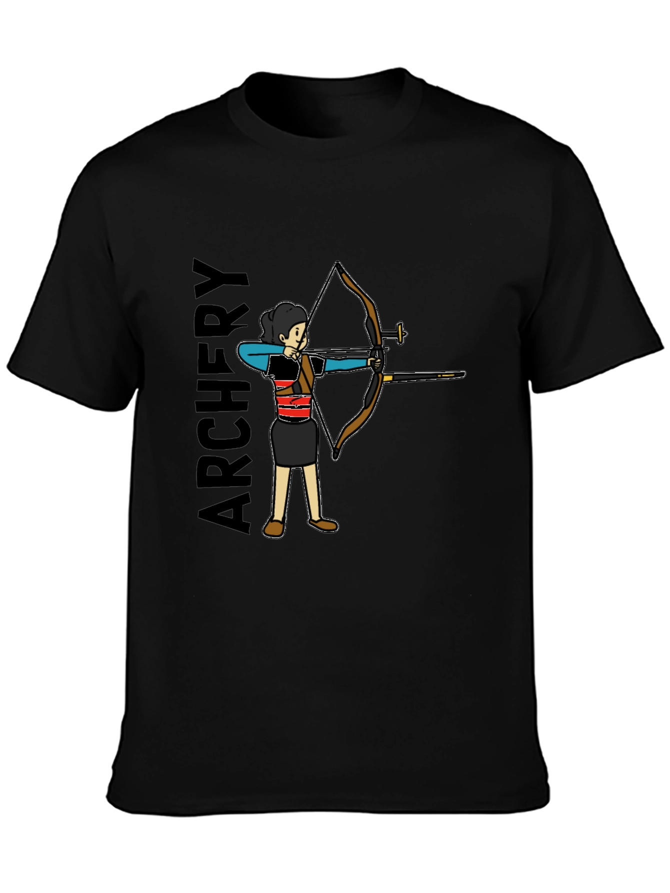 Black Archery T-Shirt - Black Cotton Tee for Archer view 3