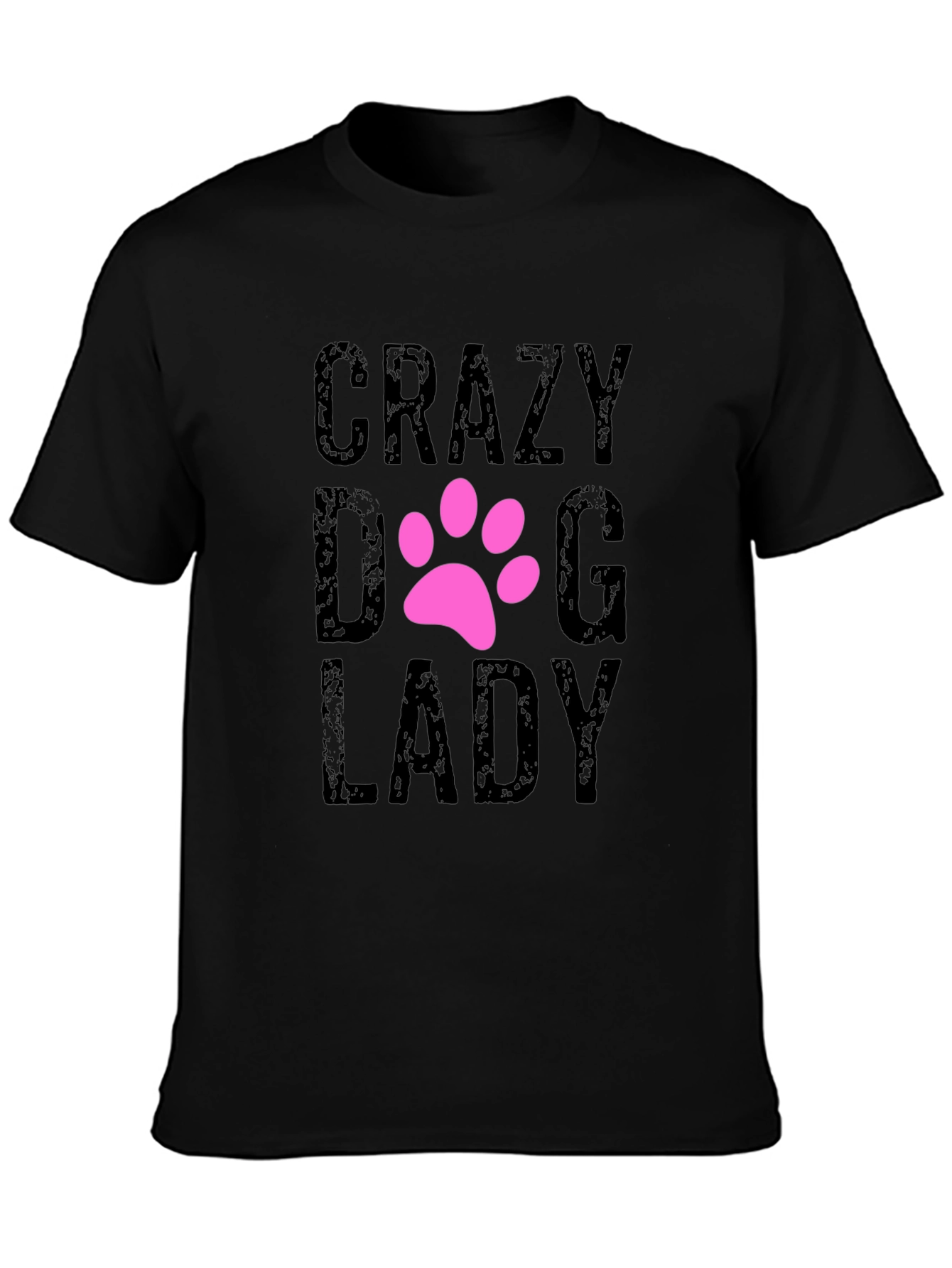Black Crazy Dog Lady T-Shirt - Cute Pet Lover Tee view 3