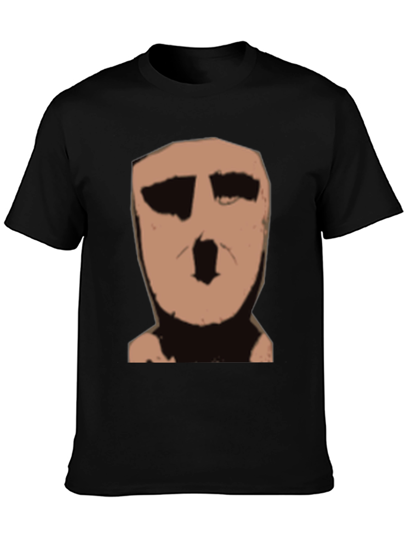 Black Abstract Face Graphic Black T-Shirt view 3