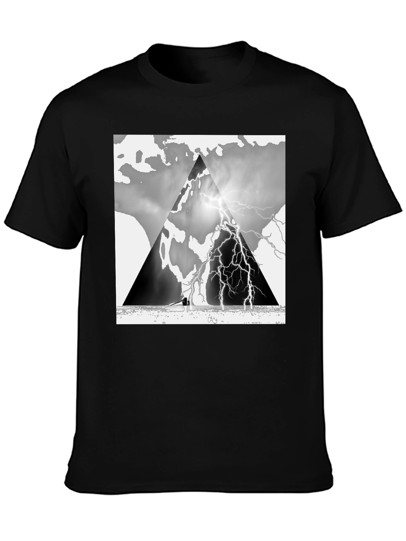 Black Stormy Mountain T-Shirt view 3
