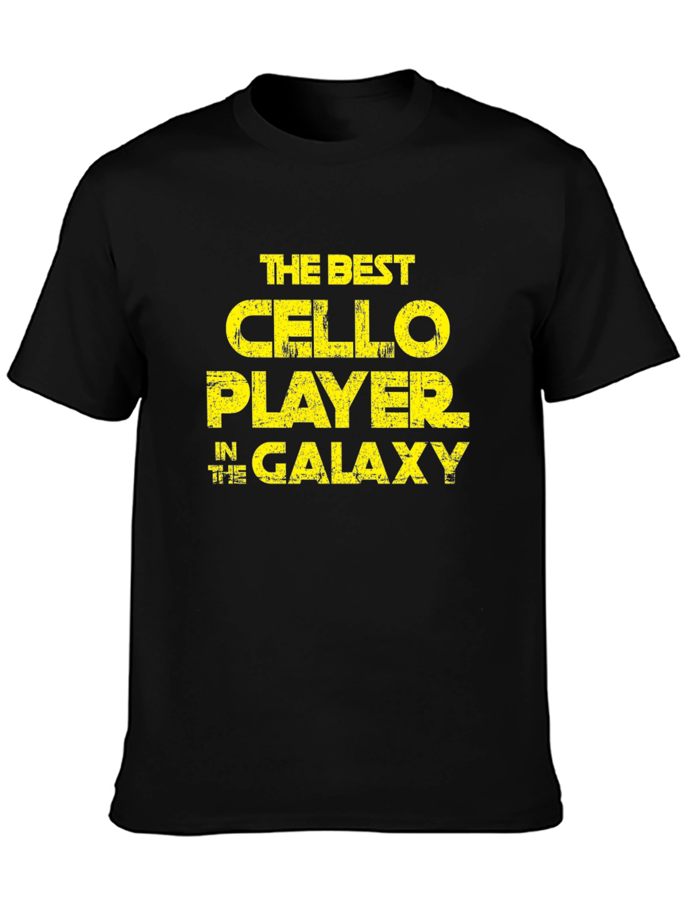 Black The Best Cello Player in The Galaxy T-Shirt view 3