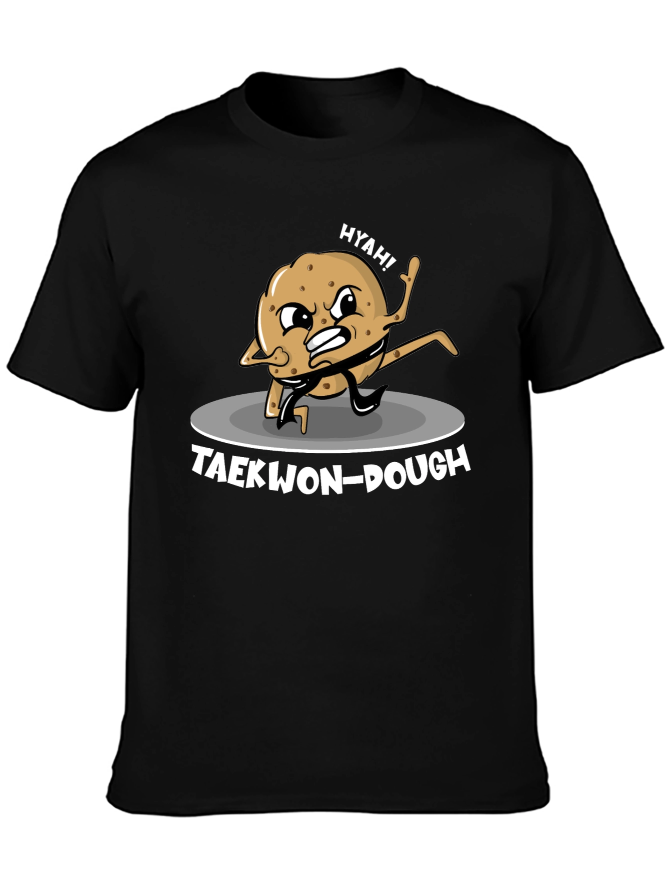 Black Taekwon-Dough Funny Graphic T-Shirt view 3