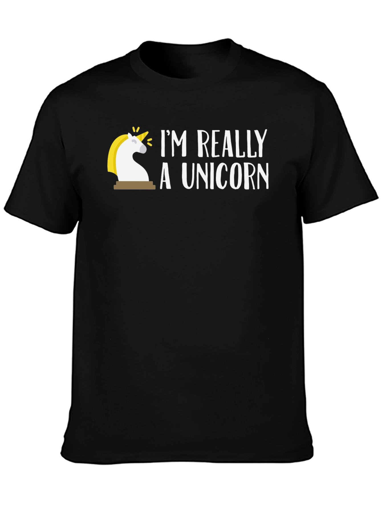 Black I'm Really a Unicorn T-Shirt - Fun Novelty Tee view 3