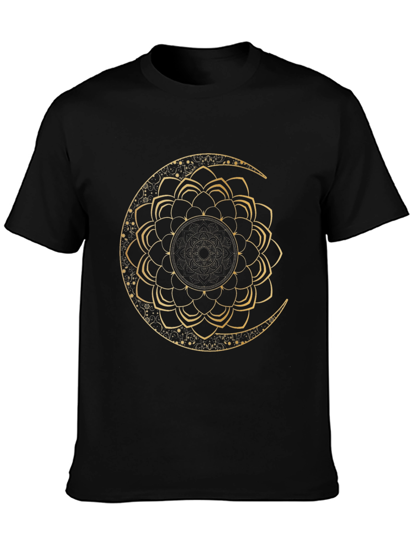 Black Moon Mandala Graphic Tee - Black view 3