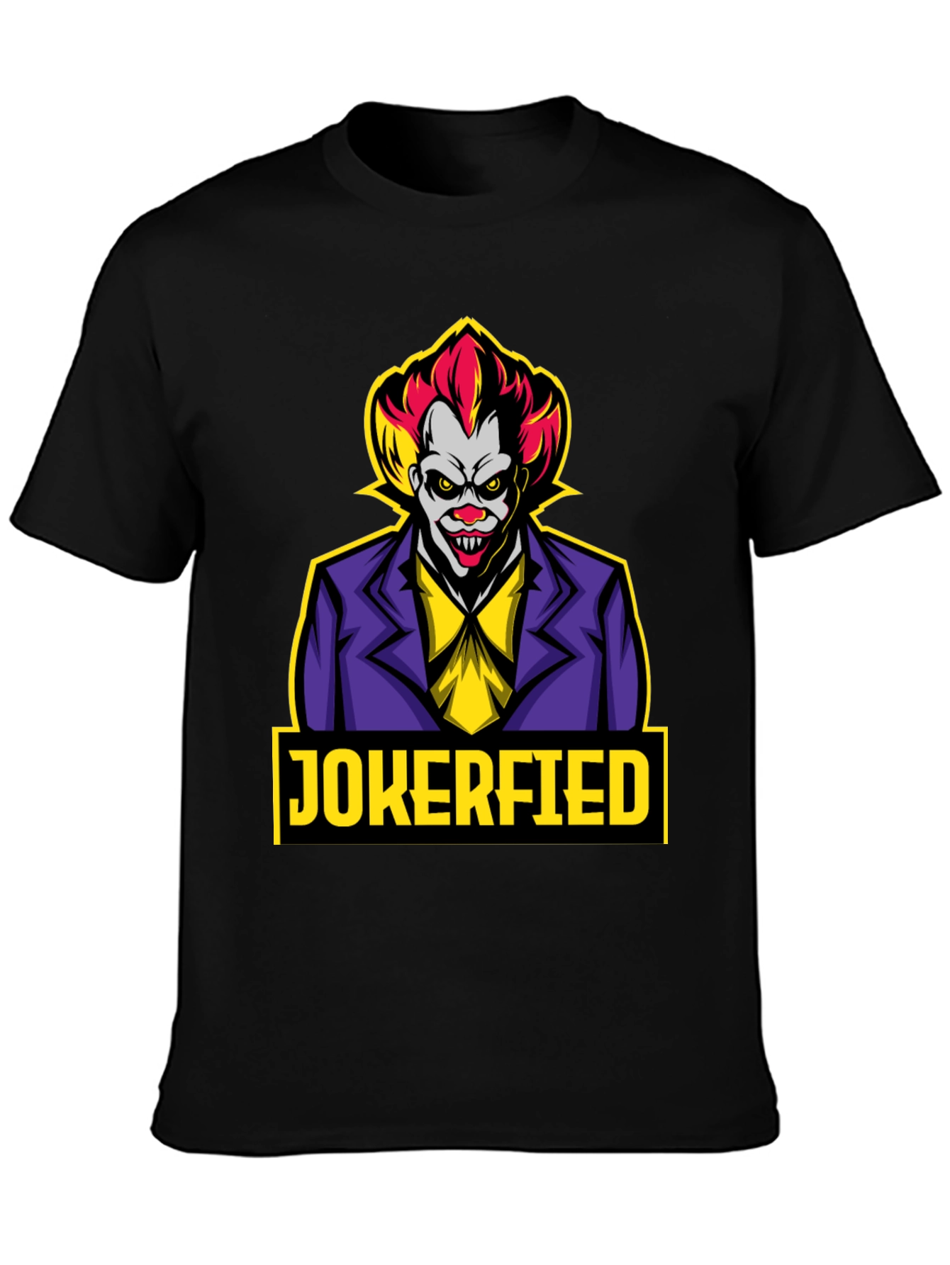 Black Jokerfied T-Shirt - Clown Graphic Tee view 3