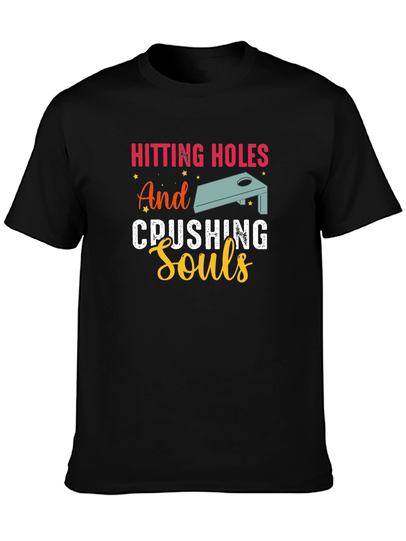 Black Hitting Holes and Crushing Souls Black T-Shirt view 3