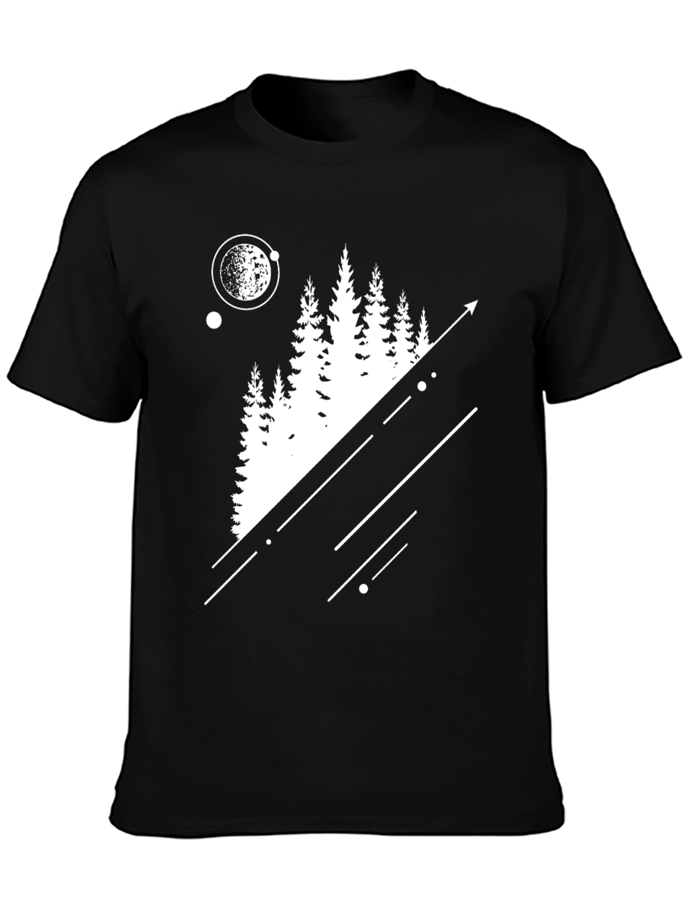 Black Modern Forest Tee - Graphic Print Black T-Shirt view 3