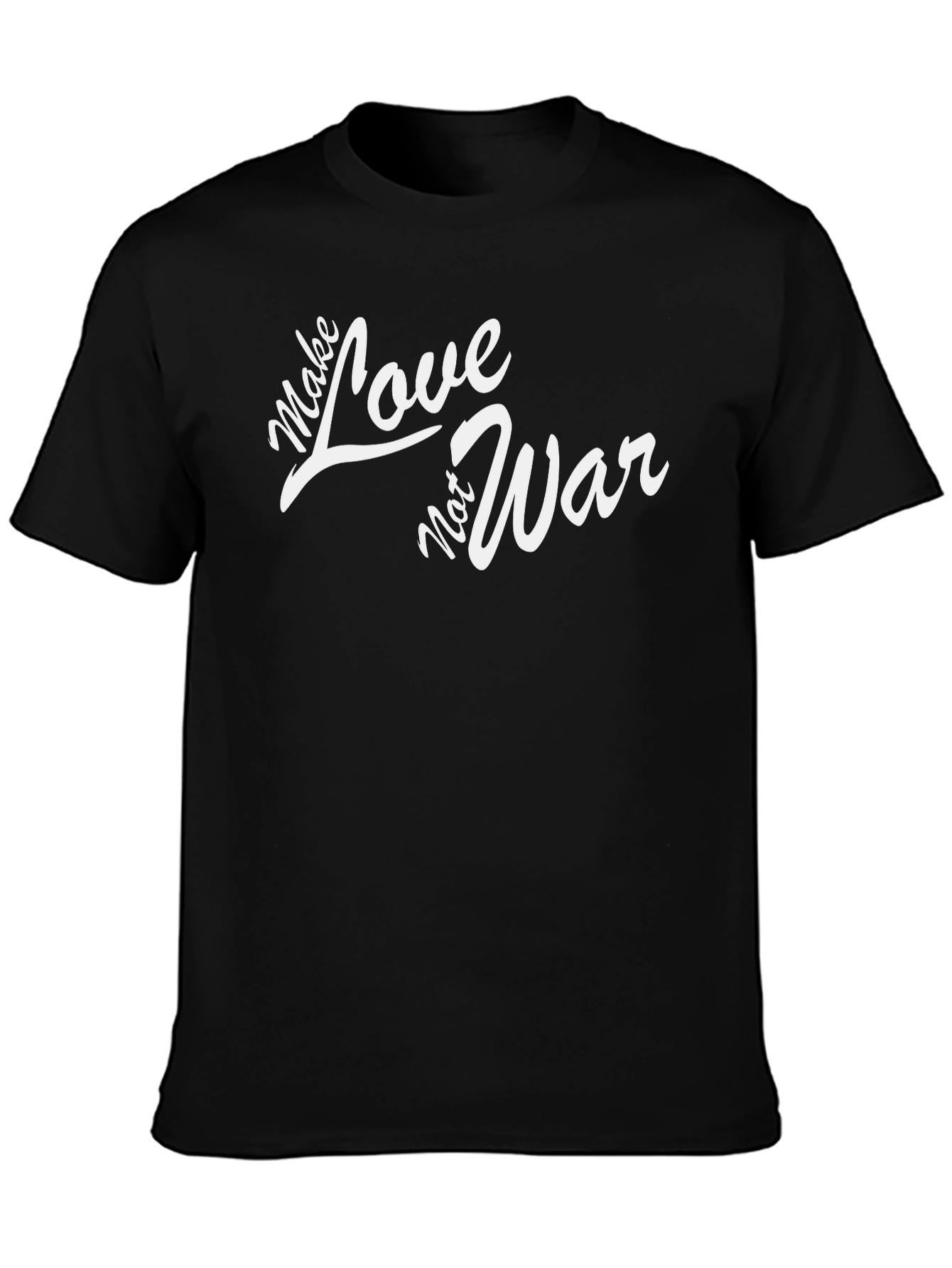 Black Make Love Not War Graphic T-Shirt - Black view 3