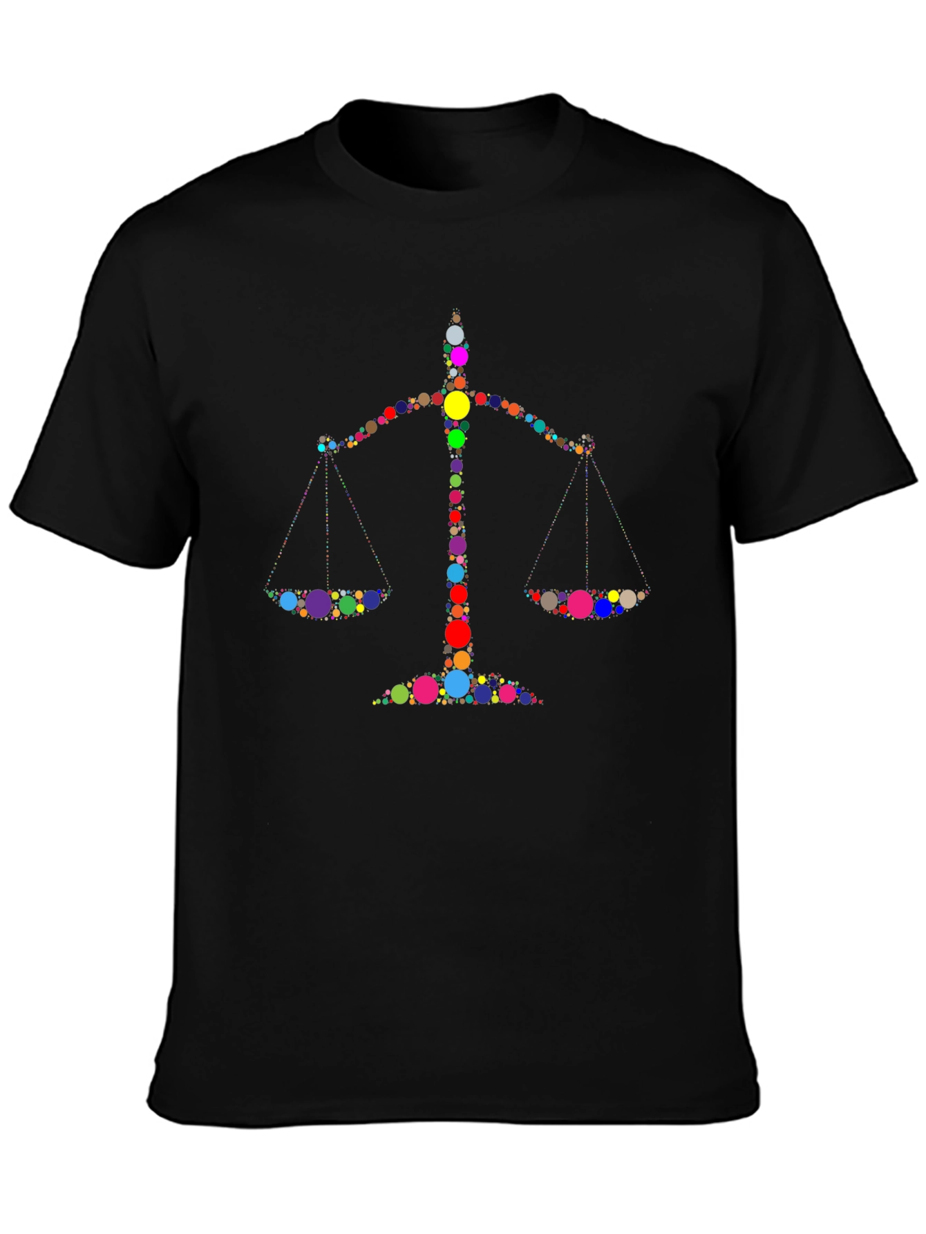 Black Justice Scales Graphic Black T-Shirt view 3