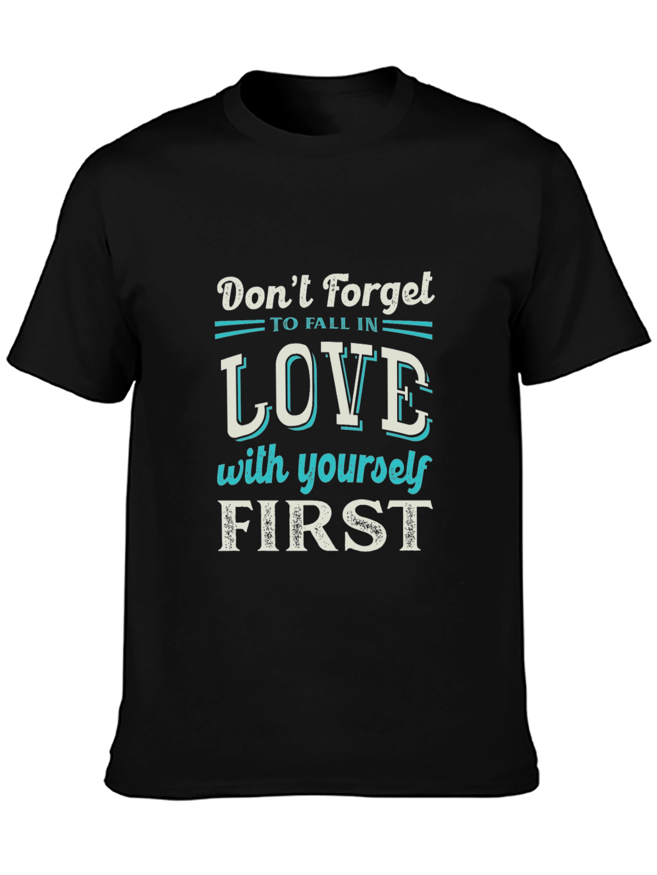 Black Love Yourself First Graphic Tee - Black view 3