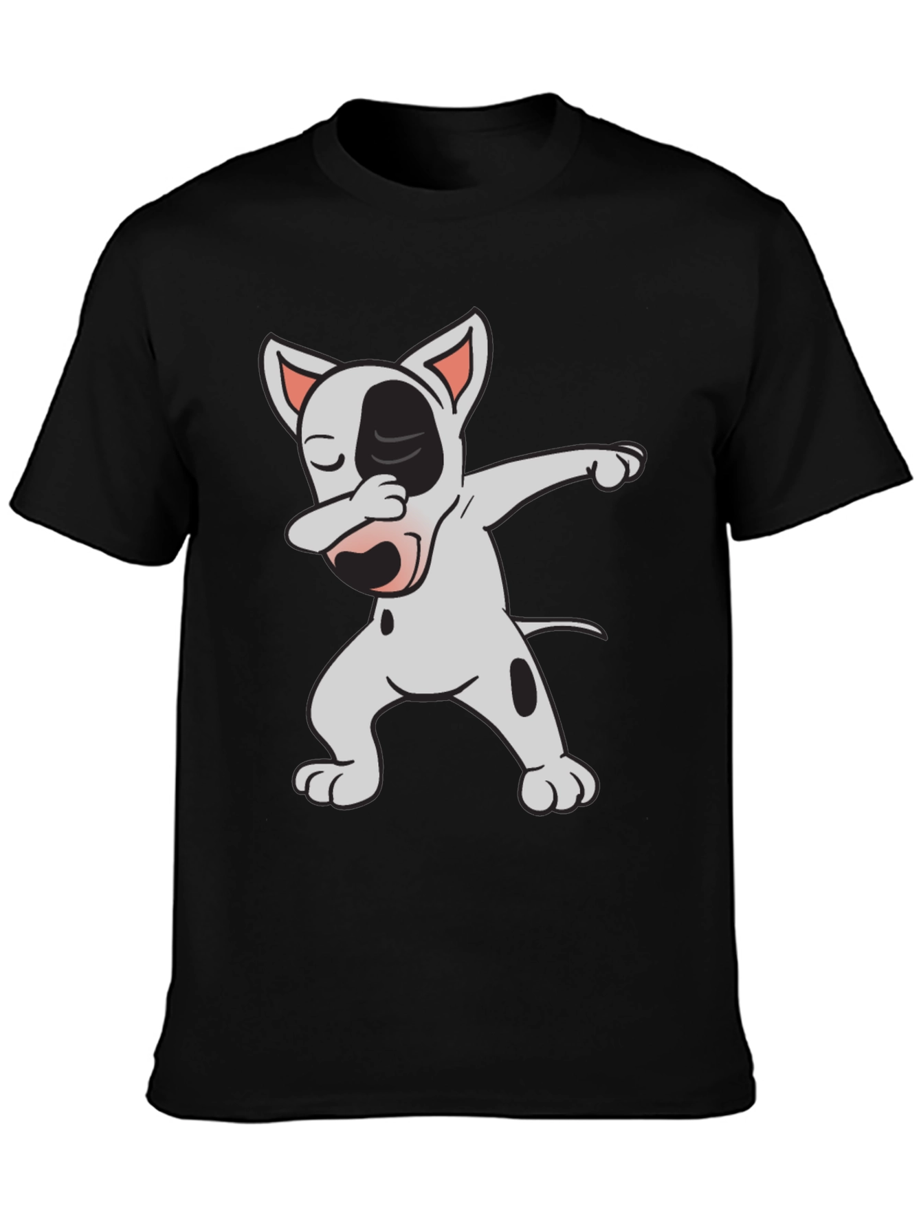 Black Dabbing Bull Terrier Graphic Tee view 3
