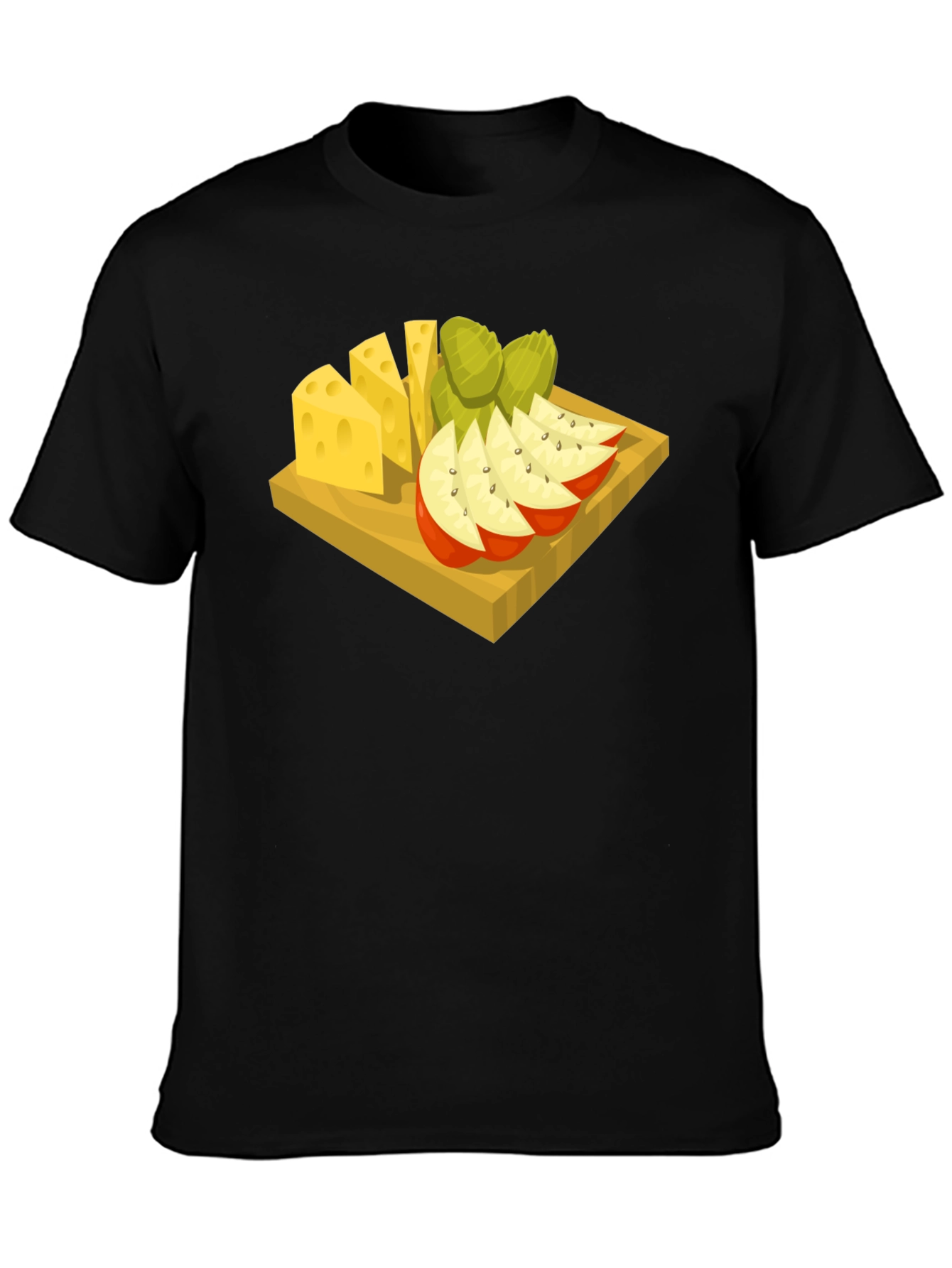 Black Cheese & Fruit Graphic Tee - Food Lover's Delight view 3