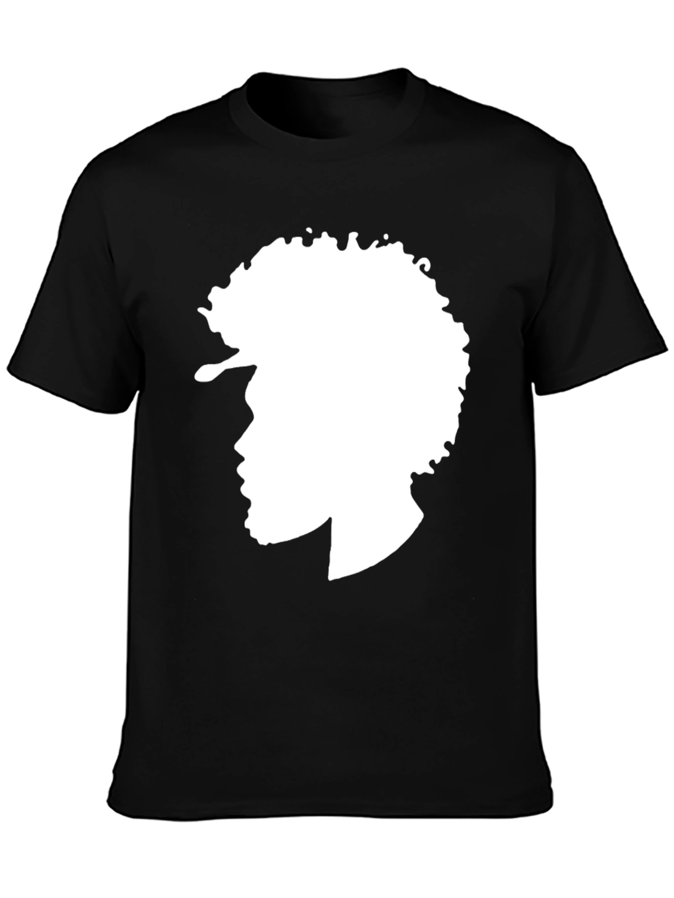 Black Afro Silhouette Graphic Tee - Stylish Black T-Shirt view 3