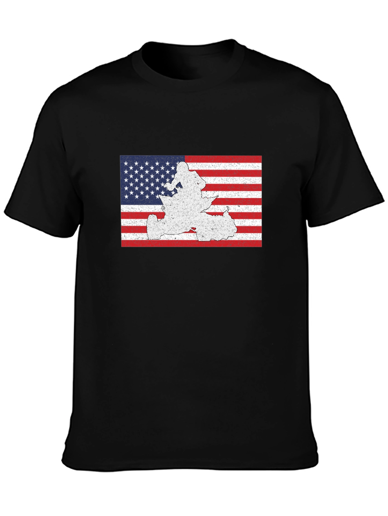 American Flag Snowmobile Graphic T-Shirt - 3