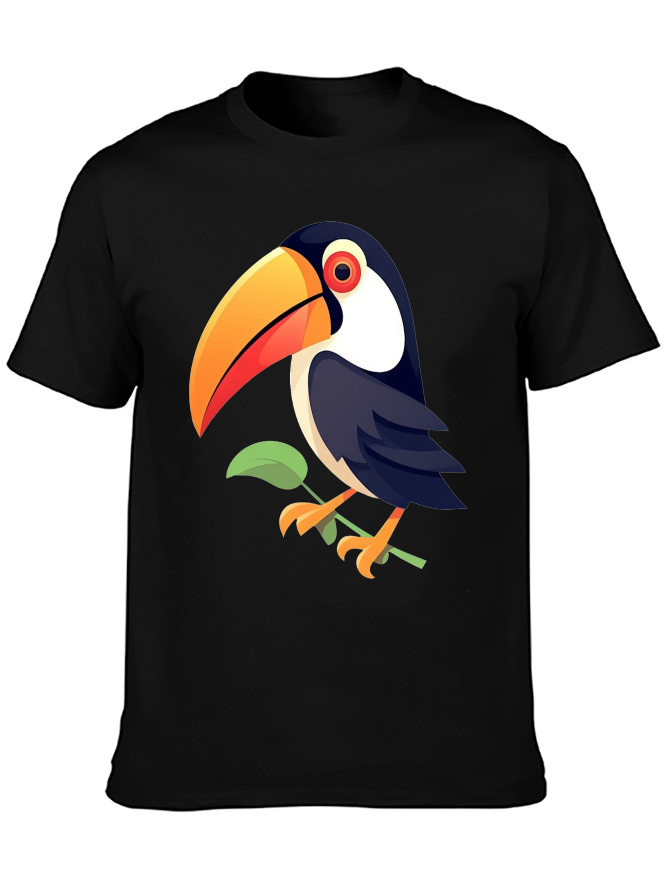 Black Toucan Graphic Print Black T-Shirt view 3