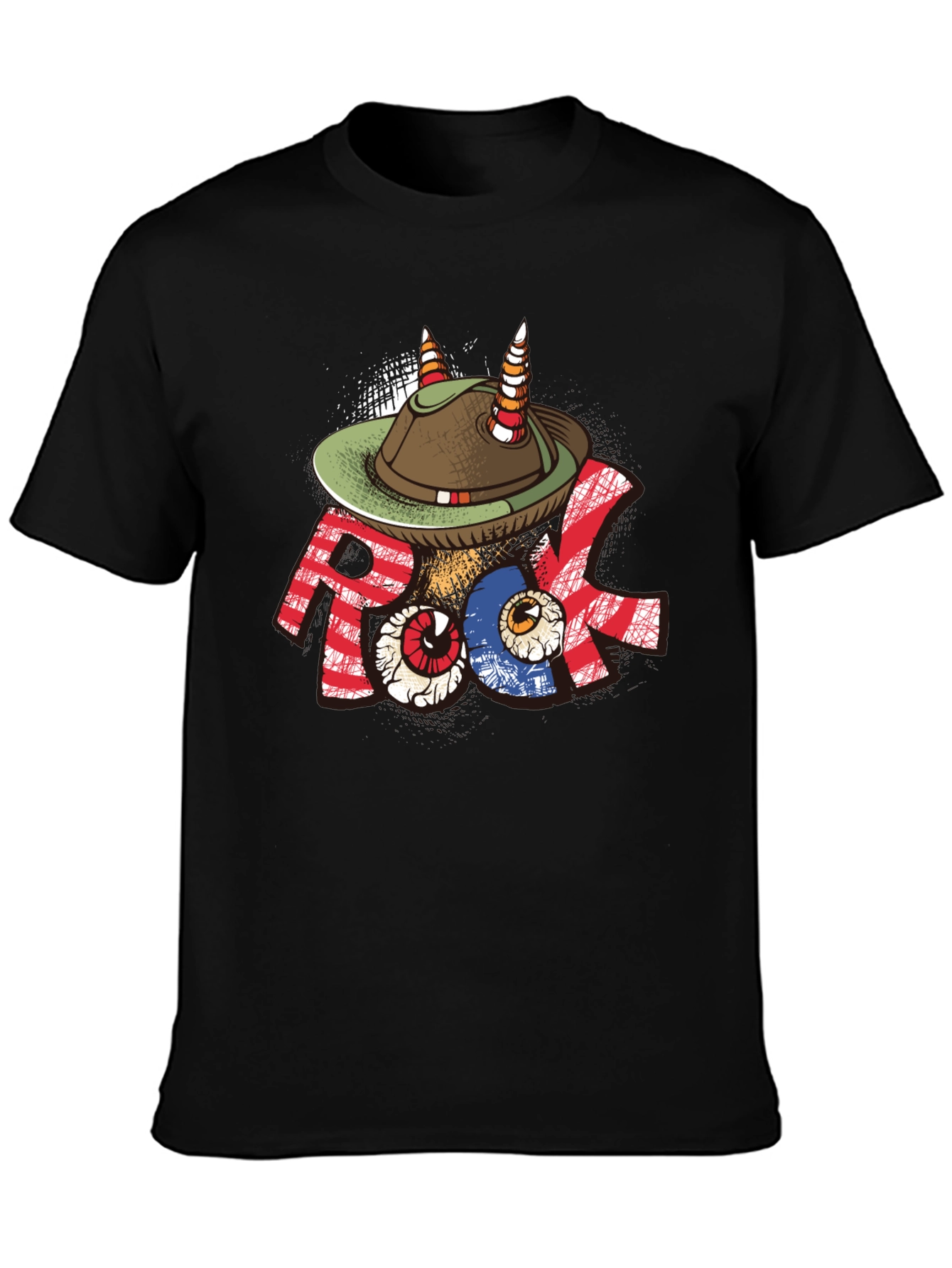 Black Rock Music Hat T-Shirt view 3