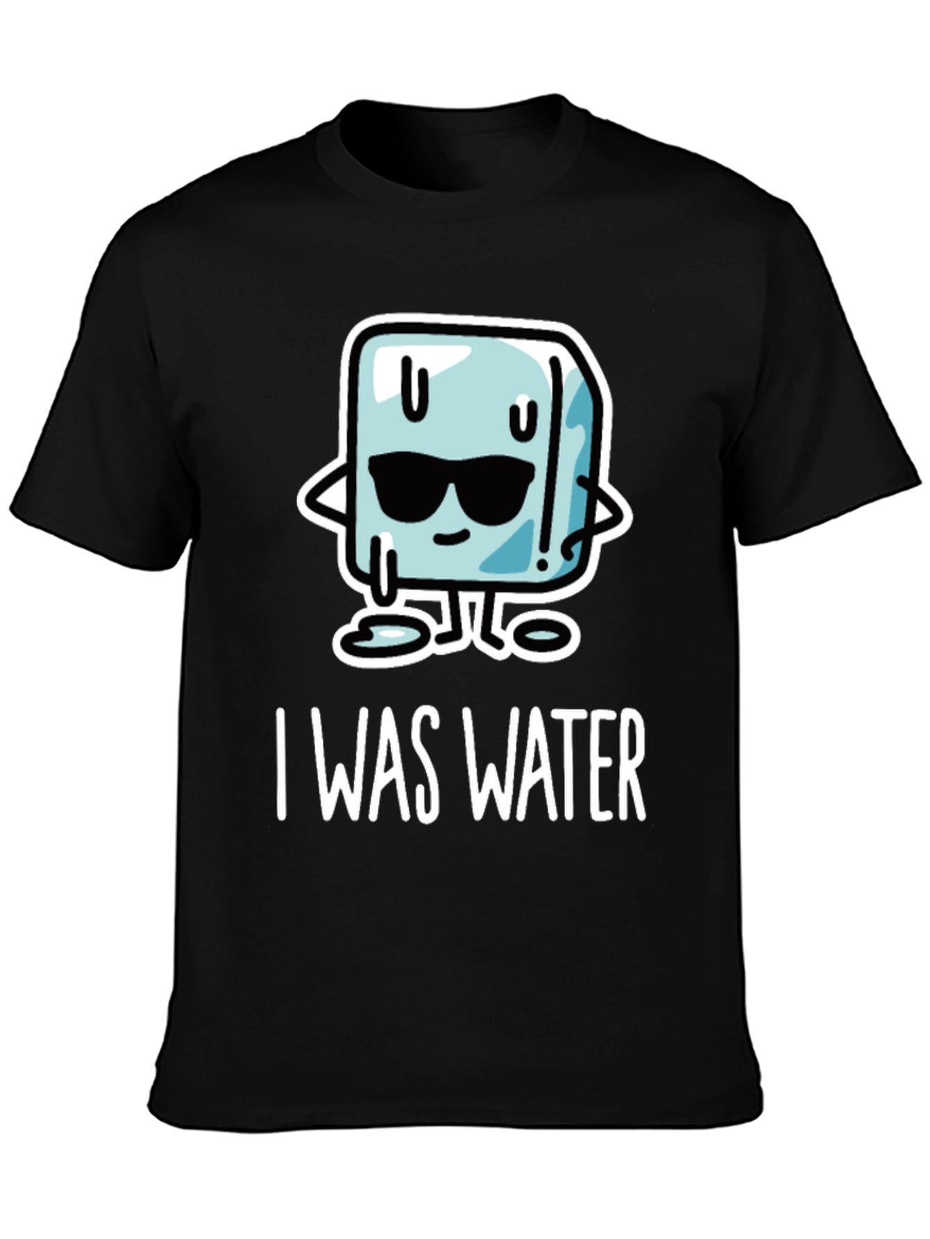 Black Cool Ice Cube T-Shirt - I Was Water Graphic Tee view 3