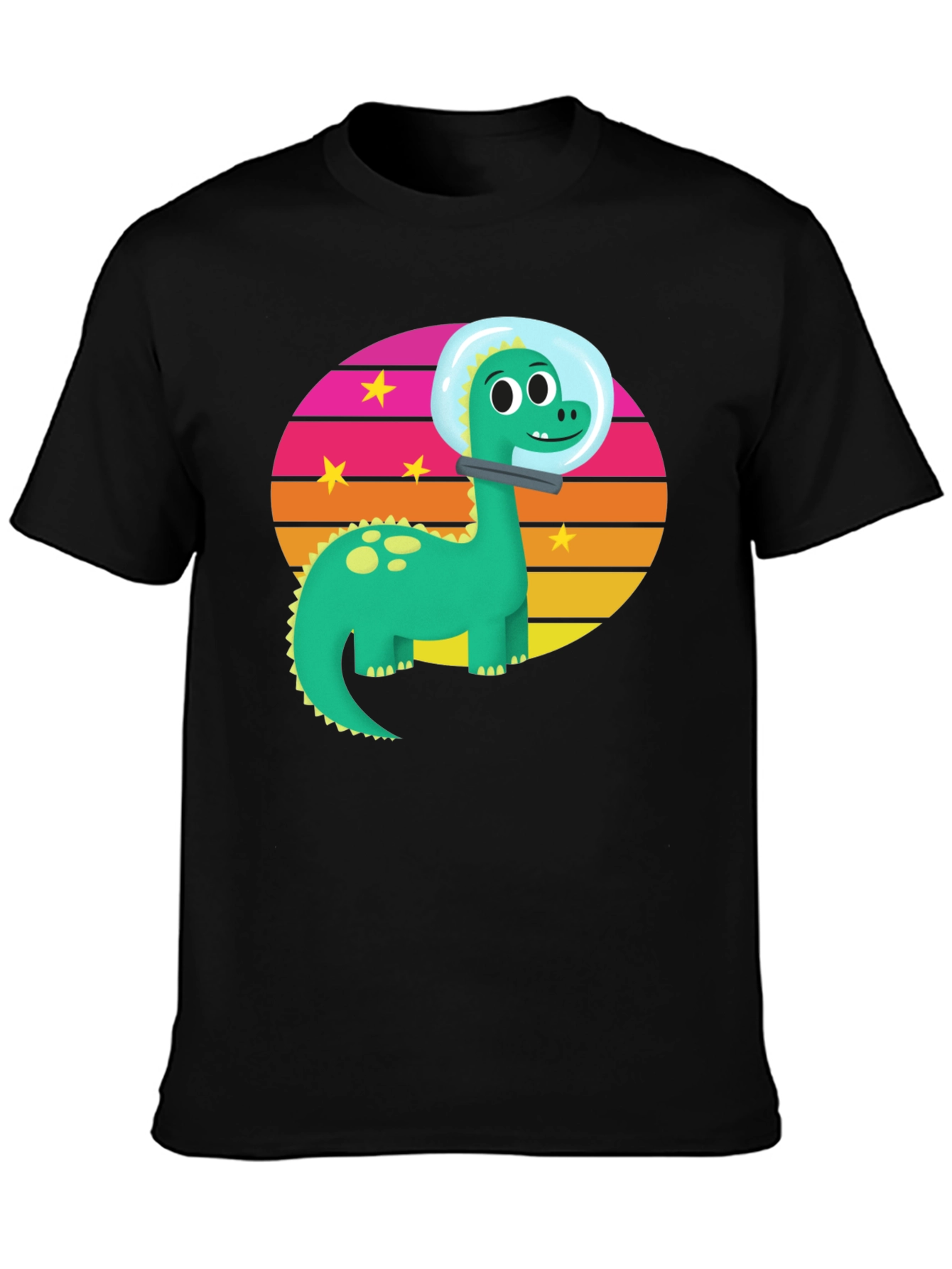 Black Dino Astronaut Graphic T-Shirt view 3