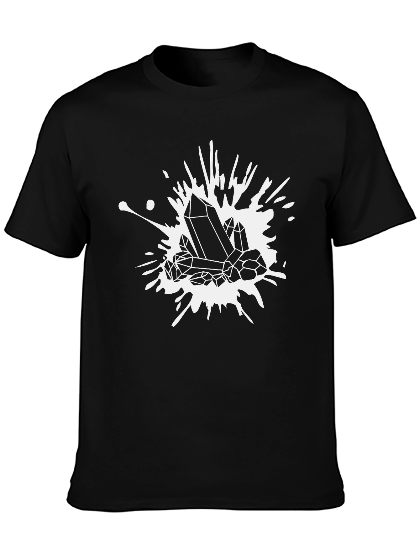 Black Crystals in Splash Black Graphic Tee - Modern Style view 3
