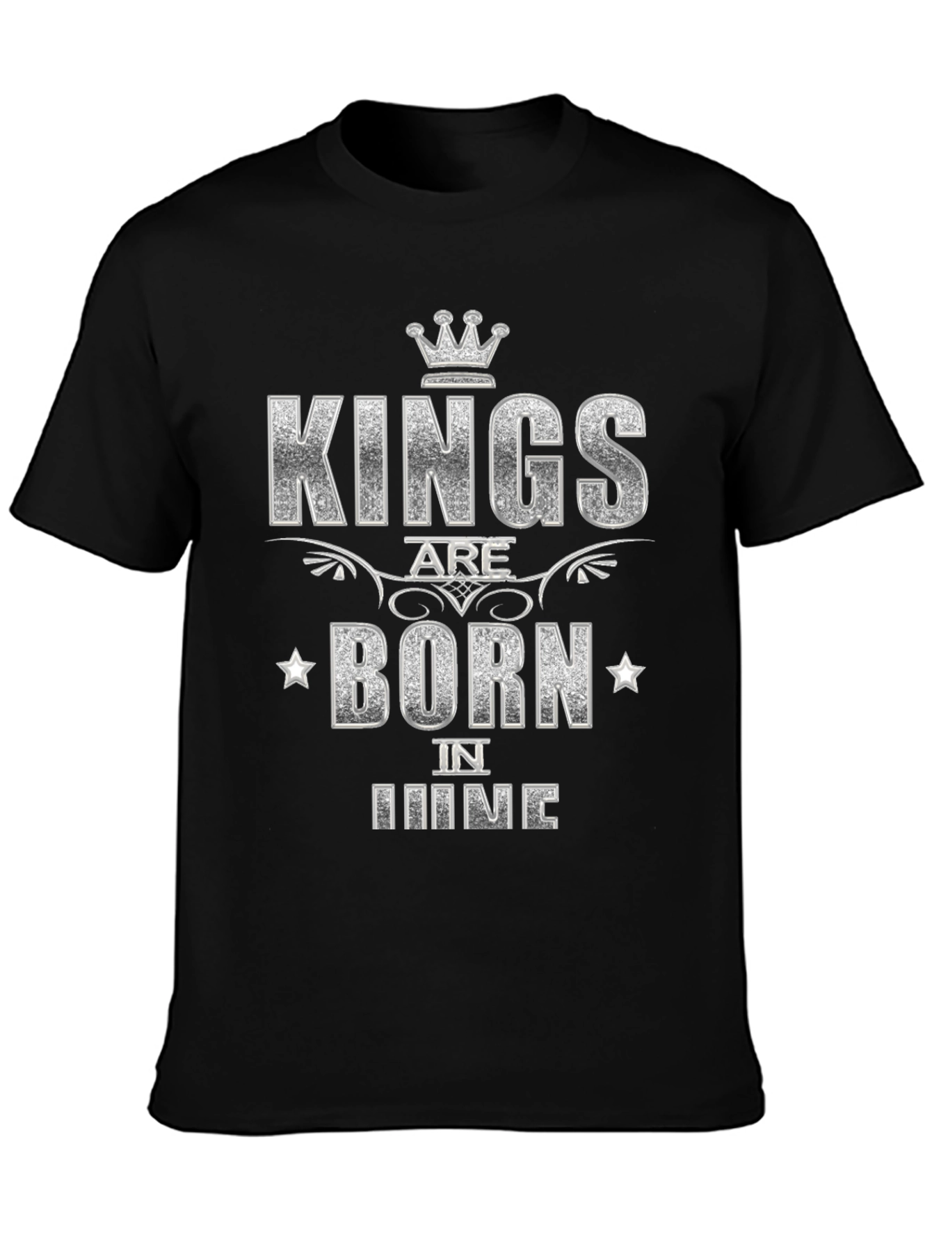 Black Kings Are Born in June Black T-Shirt view 3