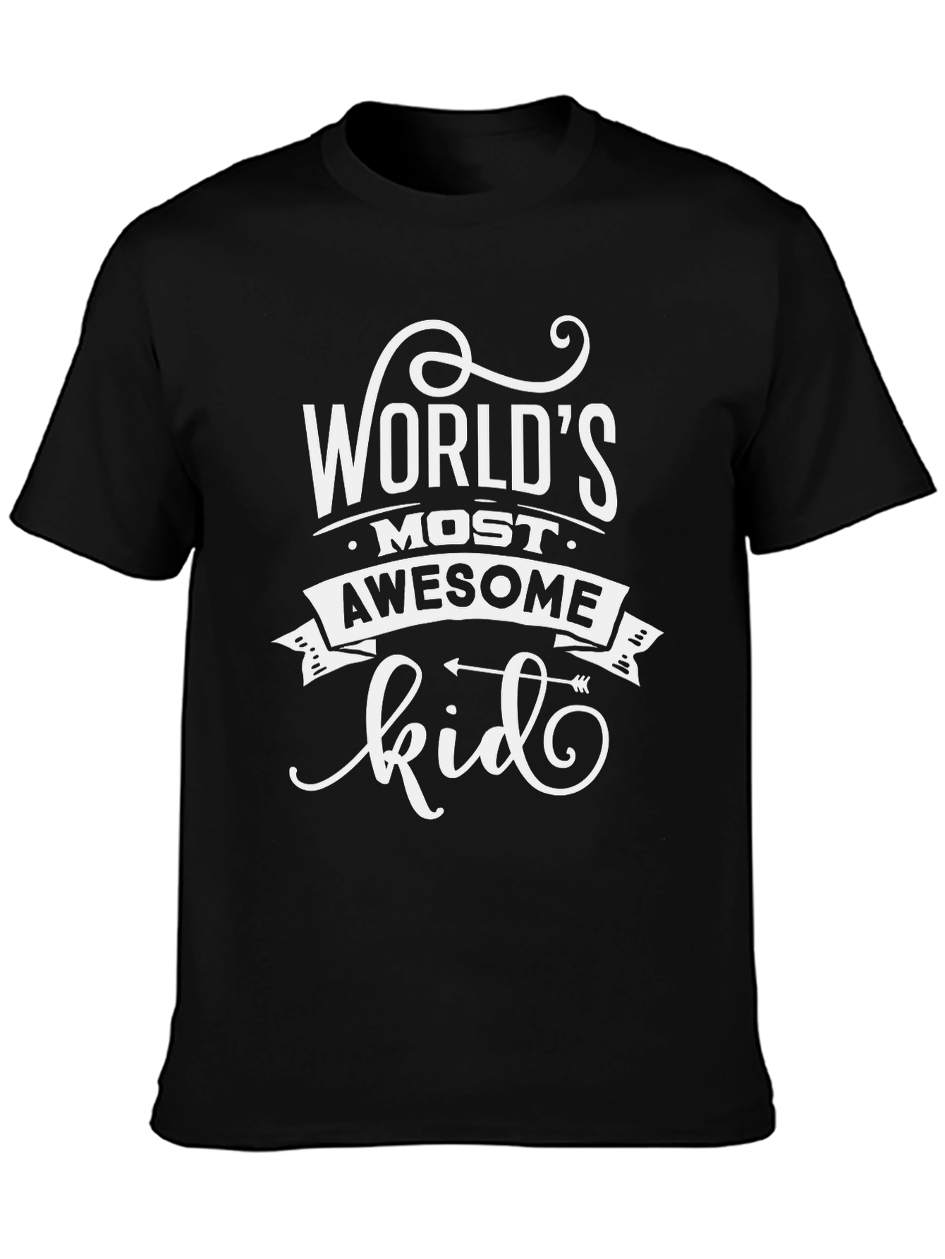 Black World's Most Awesome Kid Graphic T-Shirt view 3