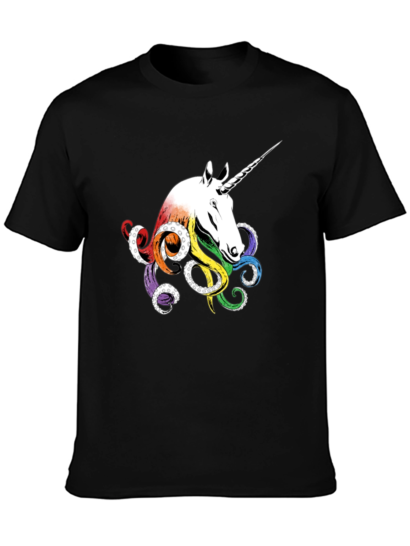 Black Unicorn Octopus T-Shirt - Unique Graphic Tee view 3