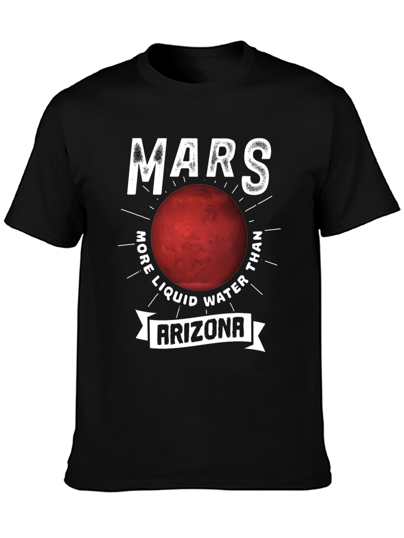 Black Mars Arizona Graphic T-Shirt - Funny Space Tee view 3